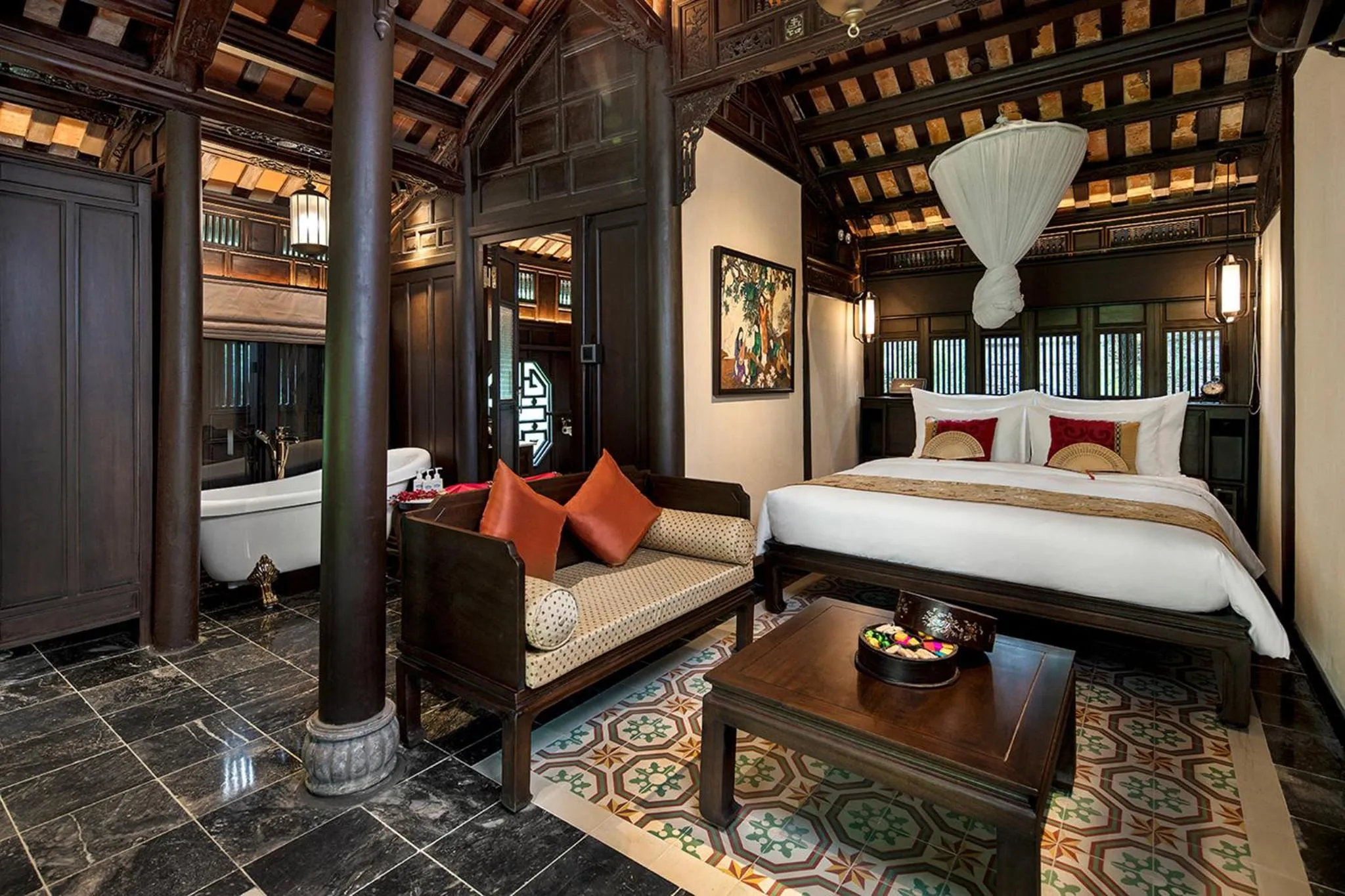 Photo of the whole room, Bed in Ancient Huế Garden Houses