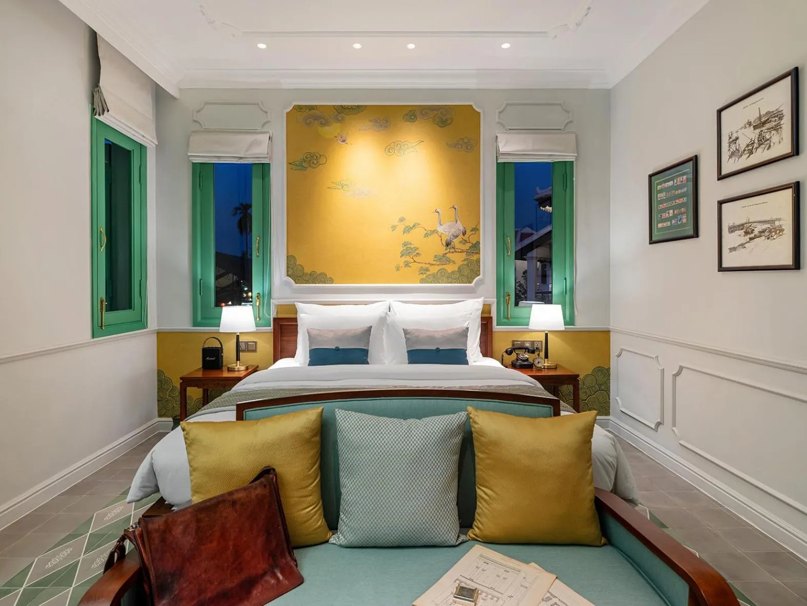 Bedroom, Bed in Ancient Huế Garden Houses