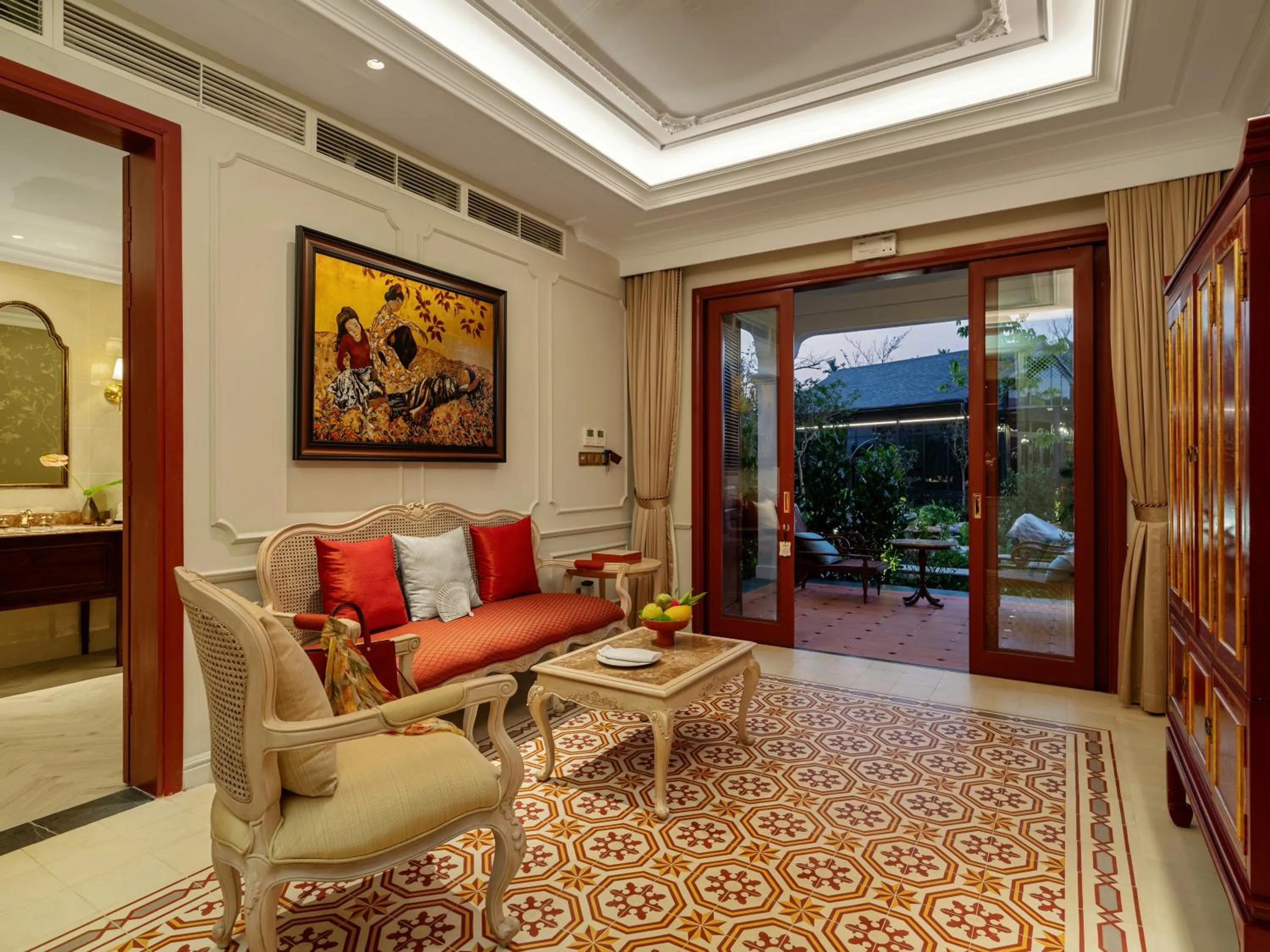 Seating area in Ancient Huế Garden Houses