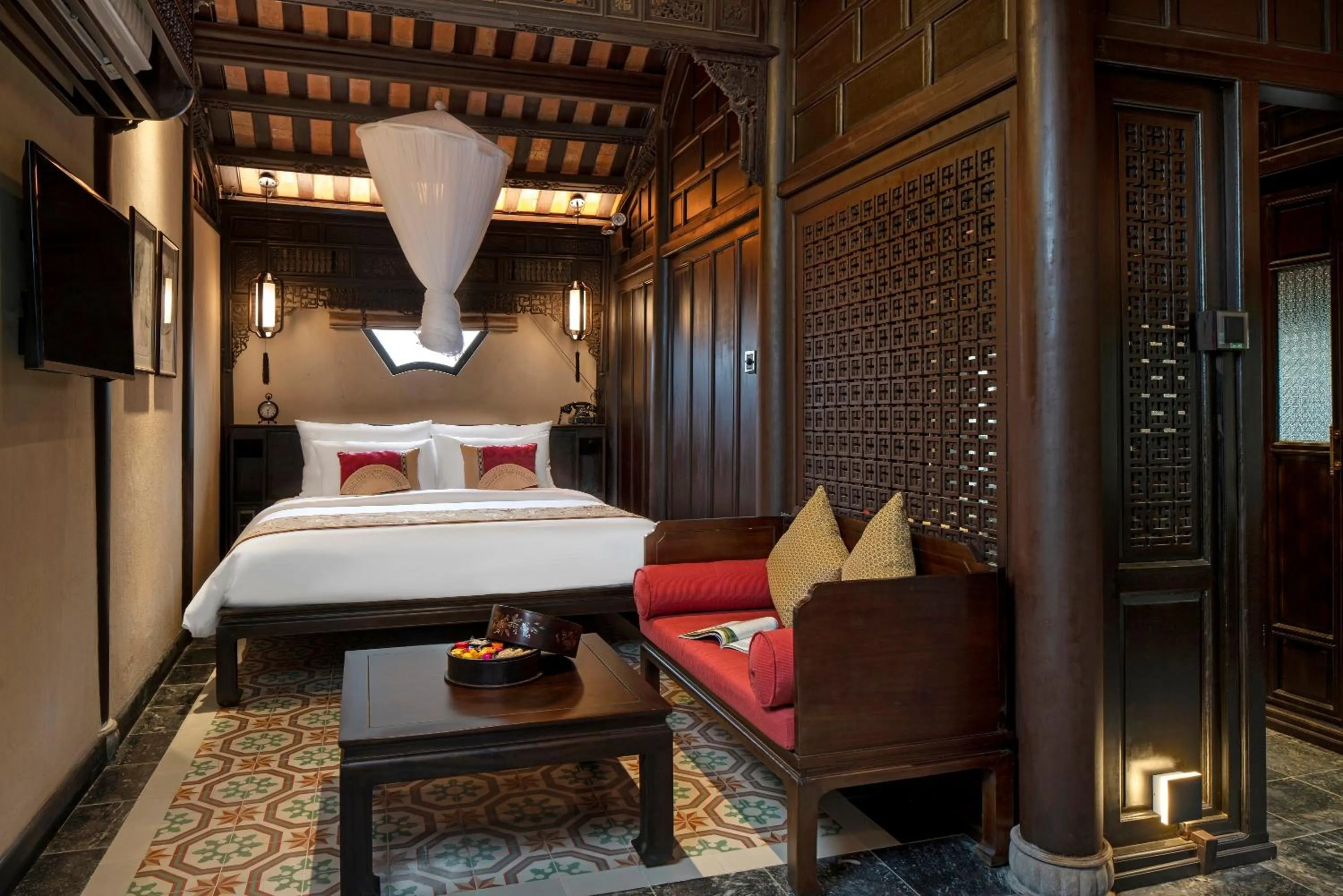 Bedroom, Bed in Ancient Huế Garden Houses