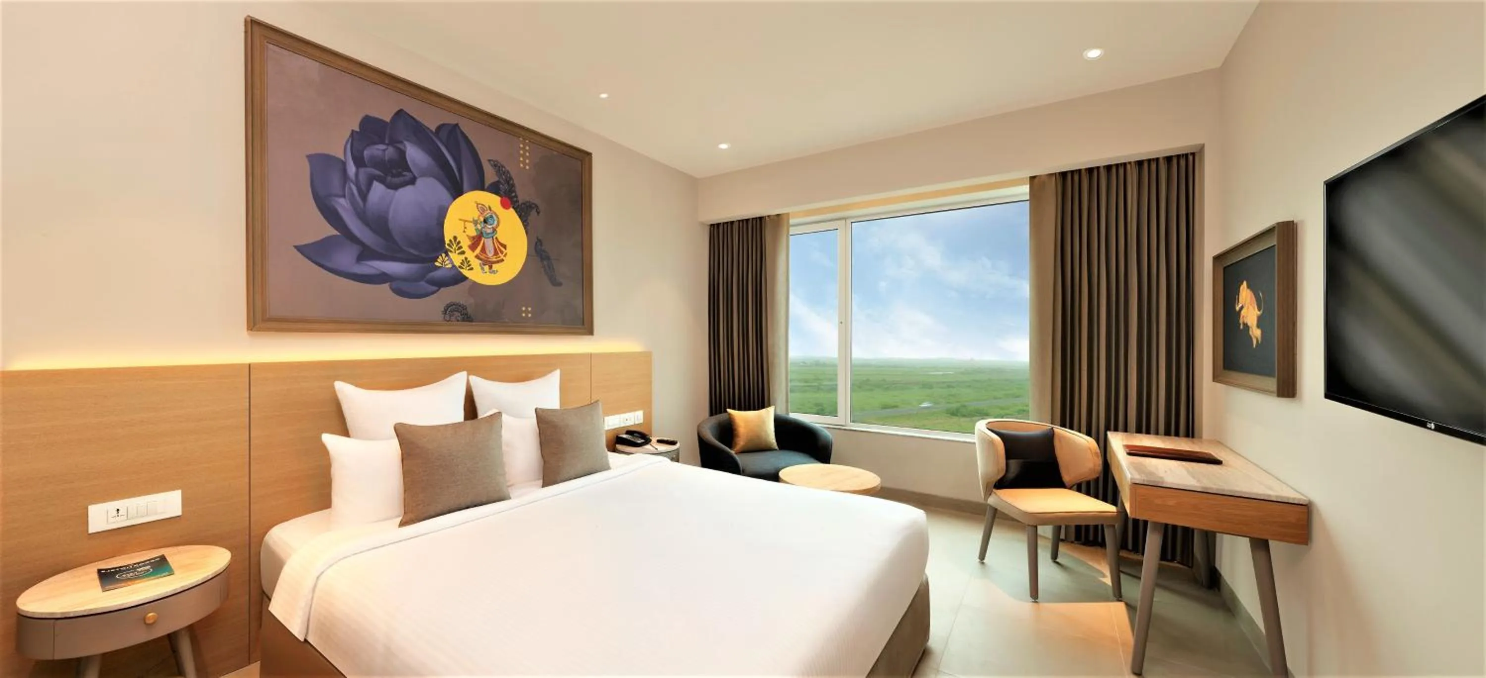 Bedroom, Bed in Ginger Dwarka