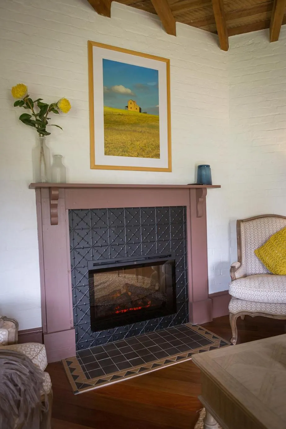 Living room in The Barracks, Tocal