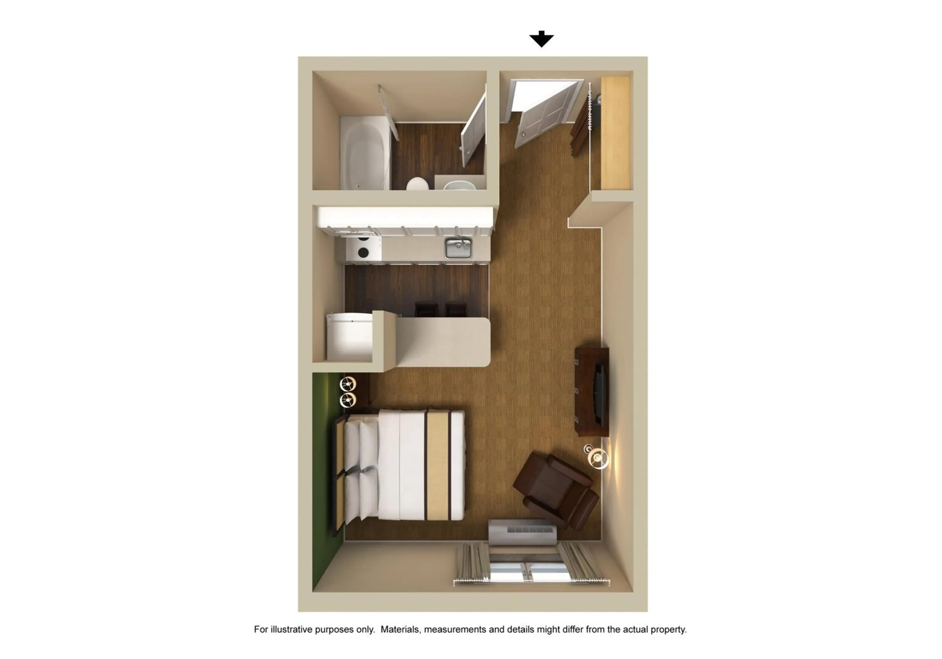 Floor plan in Extended Stay America Suites - Kansas City - Airport