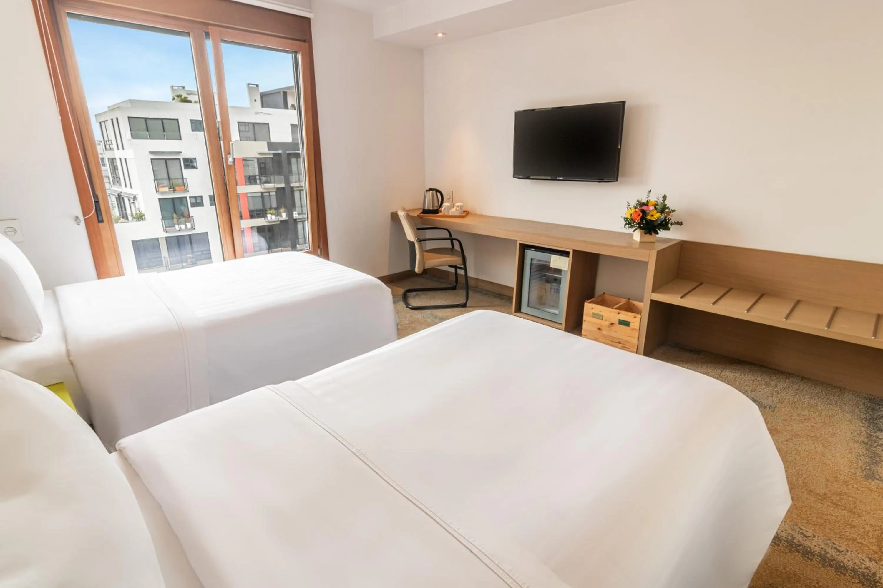 View (from property/room), Bed in Biohotel Organic Suites Bogotá