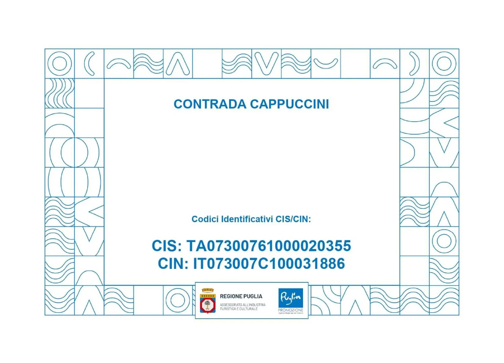 Logo/Certificate/Sign in Contrada Cappuccini