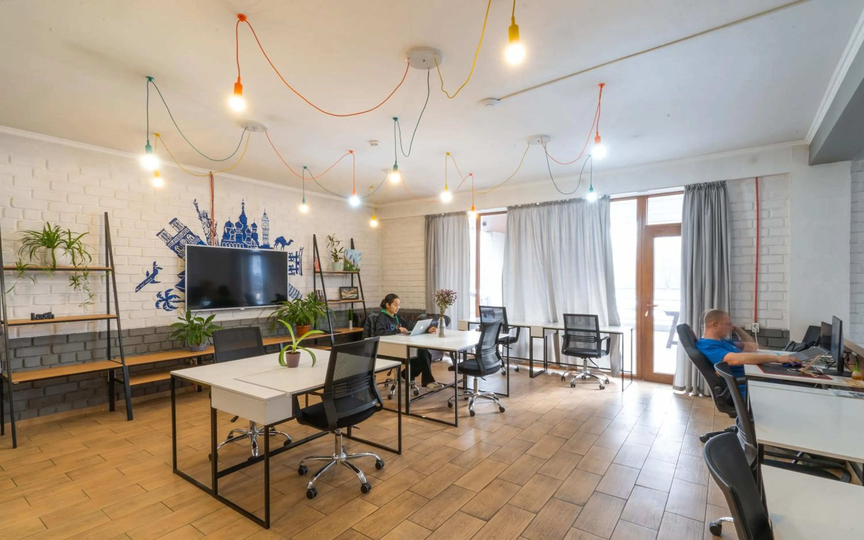 Seating area in ololoFreelander Hostel&Coworking