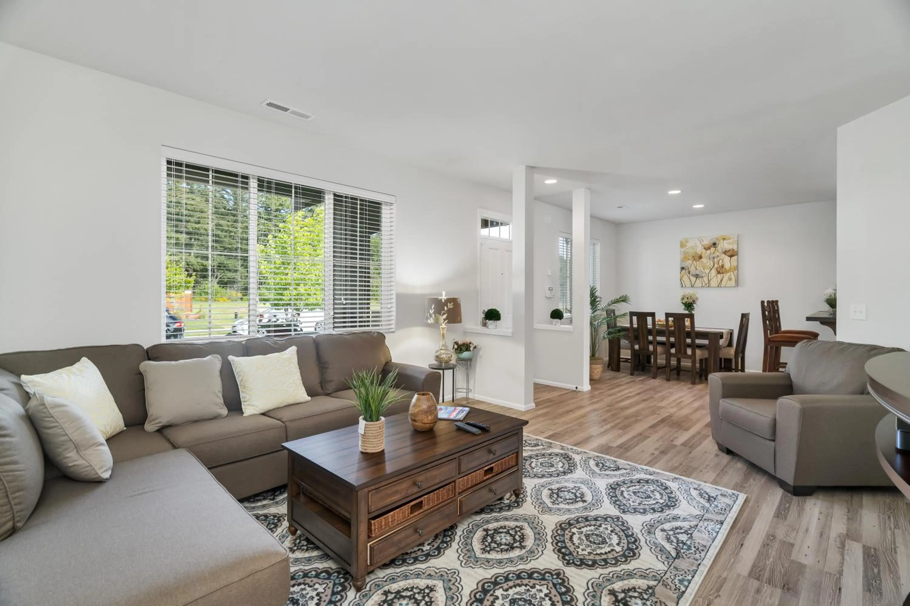 Living room in Terra House Tacoma - EV Power Station, Crib, Stroller, High Chair