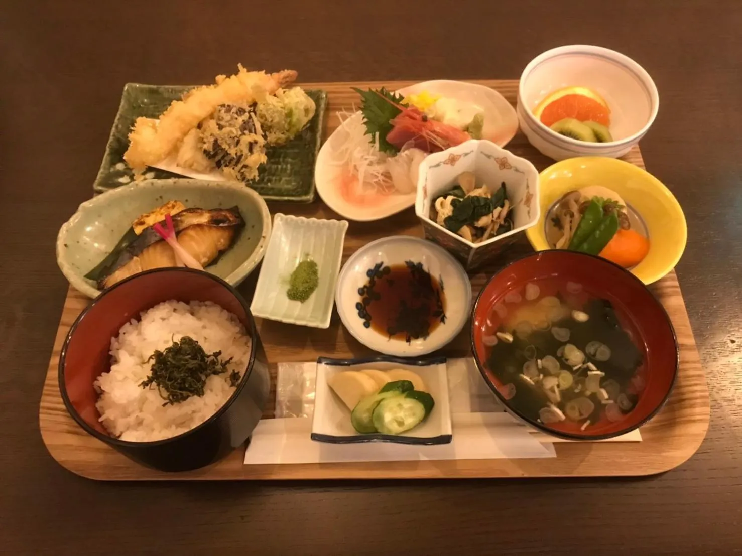 Dinner in Kinugawa Pension Bamboo