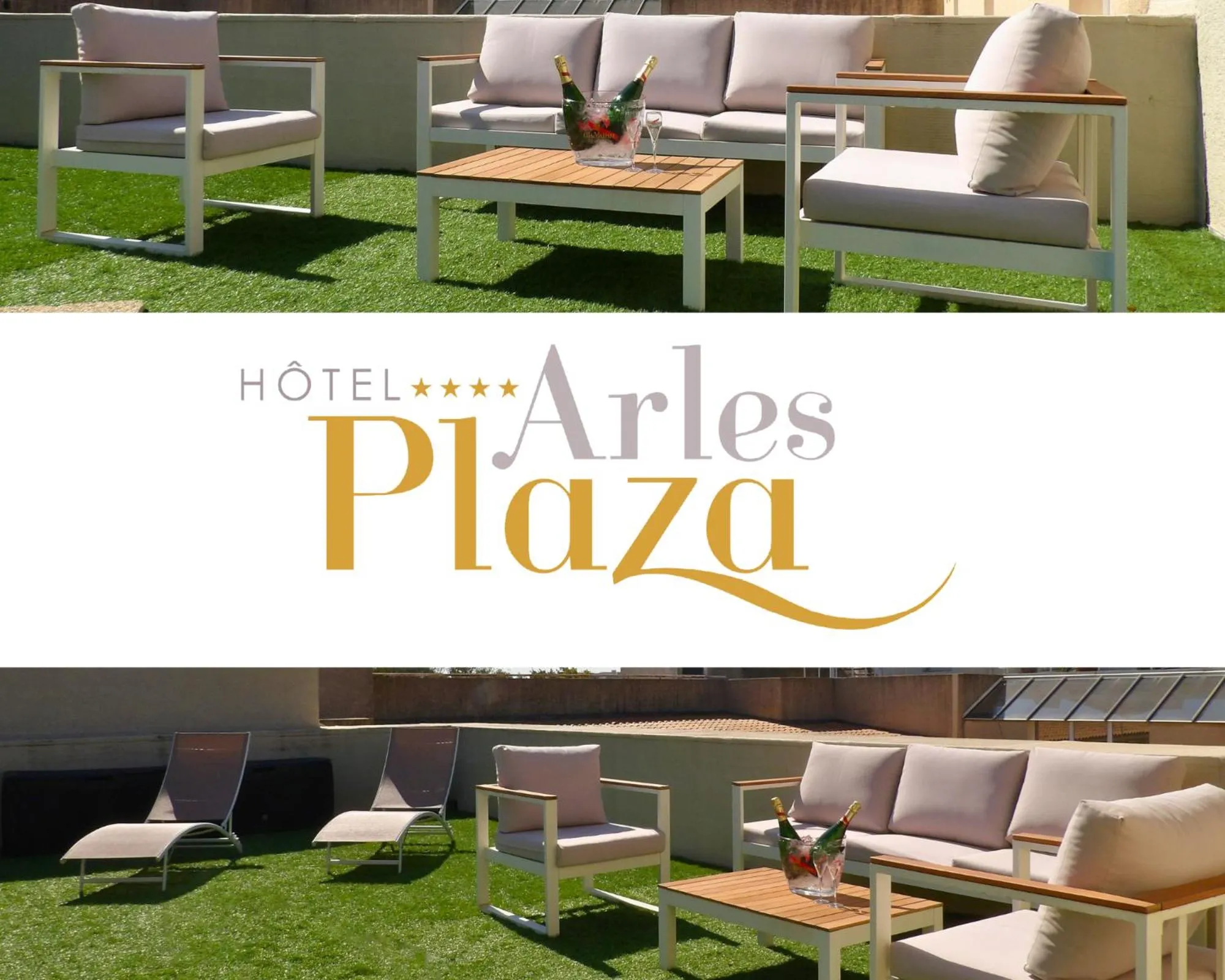 Patio in Hôtel Arles Plaza