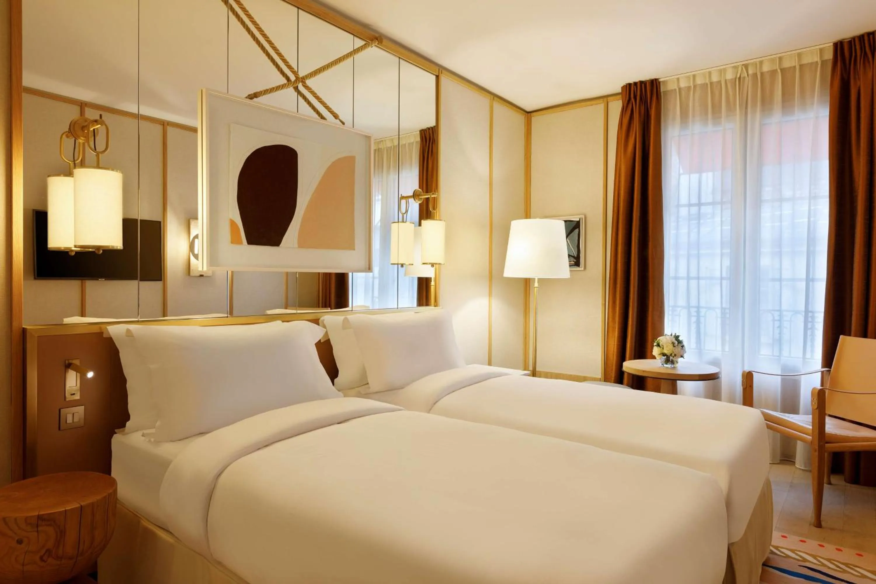 Bed in Le Belgrand Hotel Paris Champs Elysees, Tapestry By Hilton