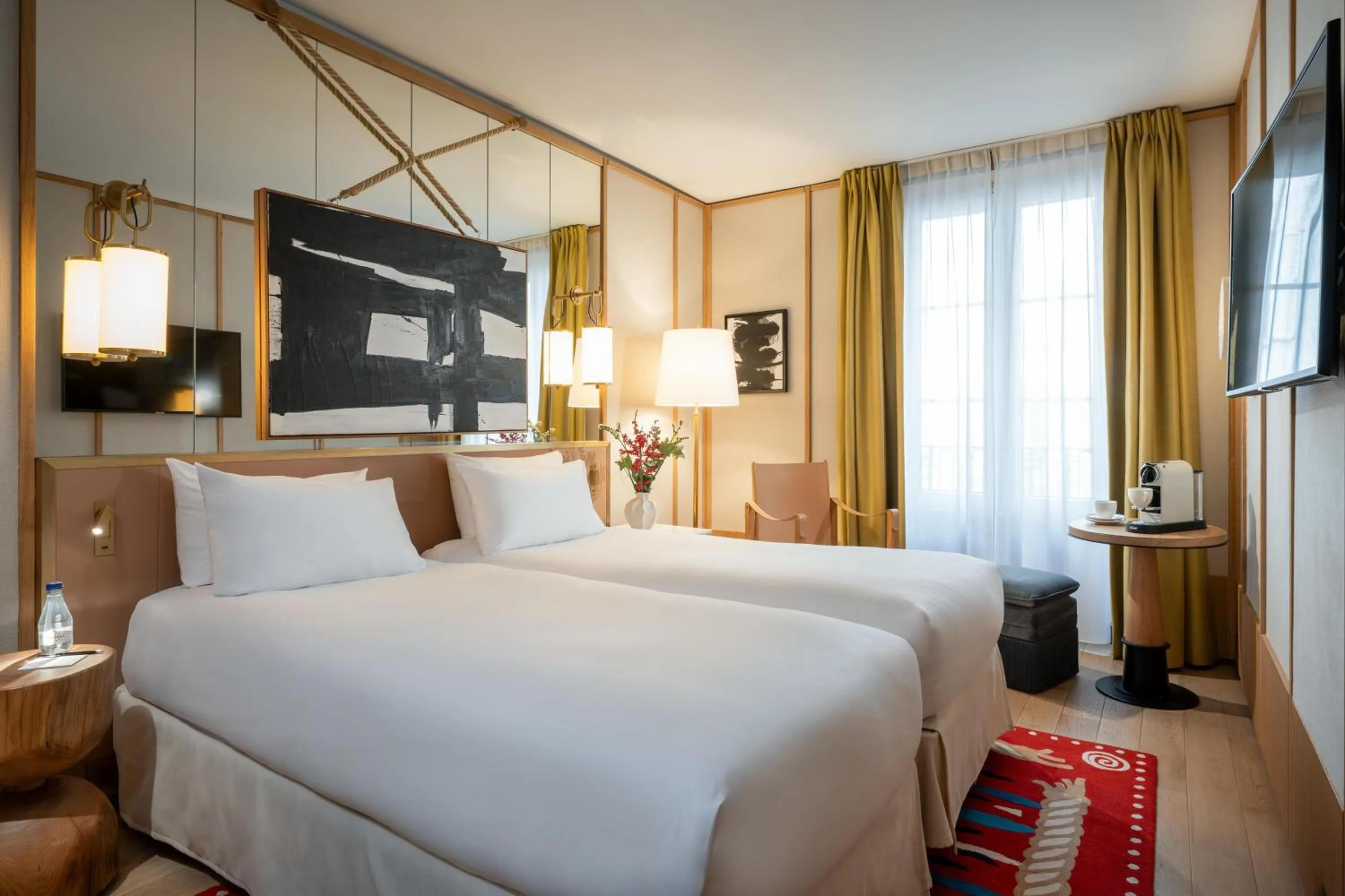 Bed in Le Belgrand Hotel Paris Champs Elysees, Tapestry By Hilton
