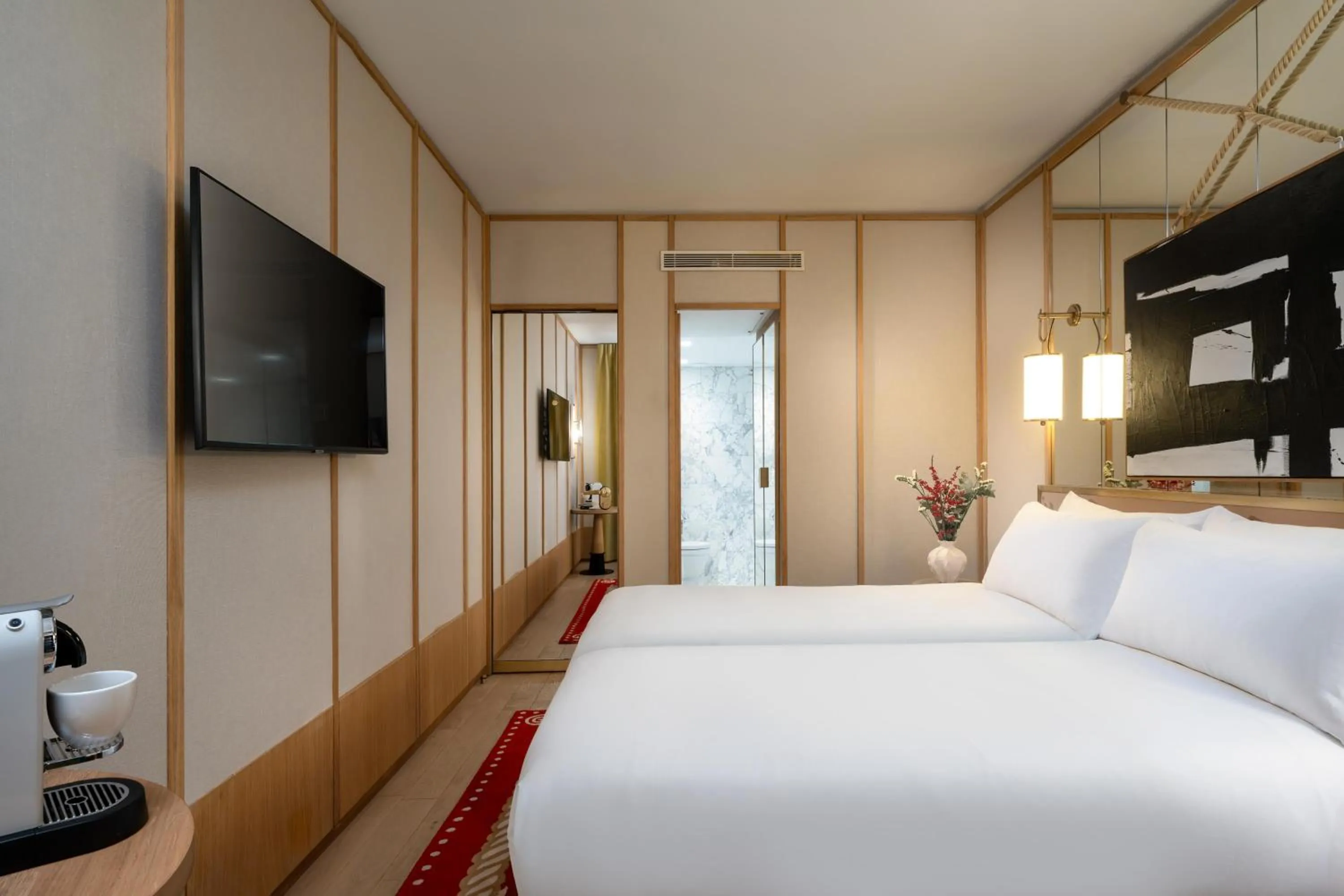 Bed in Le Belgrand Hotel Paris Champs Elysees, Tapestry By Hilton