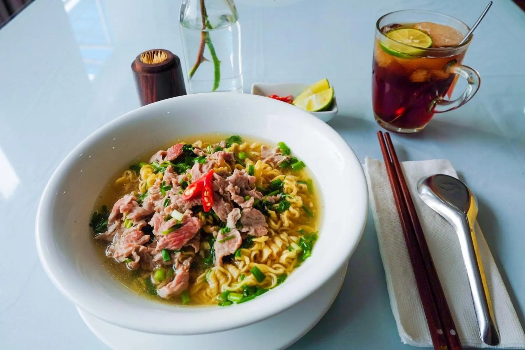 Buffet breakfast in My Lan Hanoi Hotel