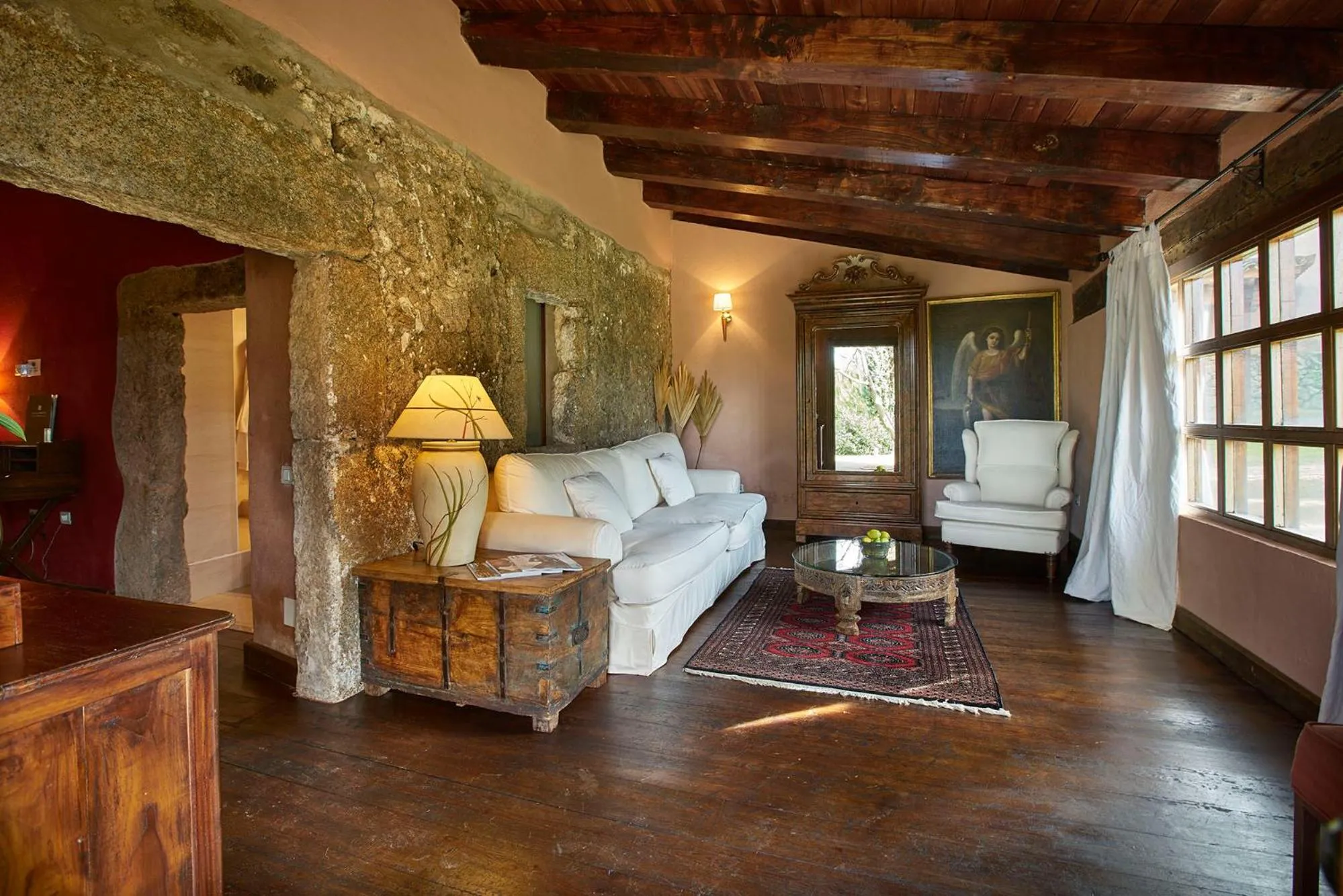 Living room, Bed in Finca El Cortiñal