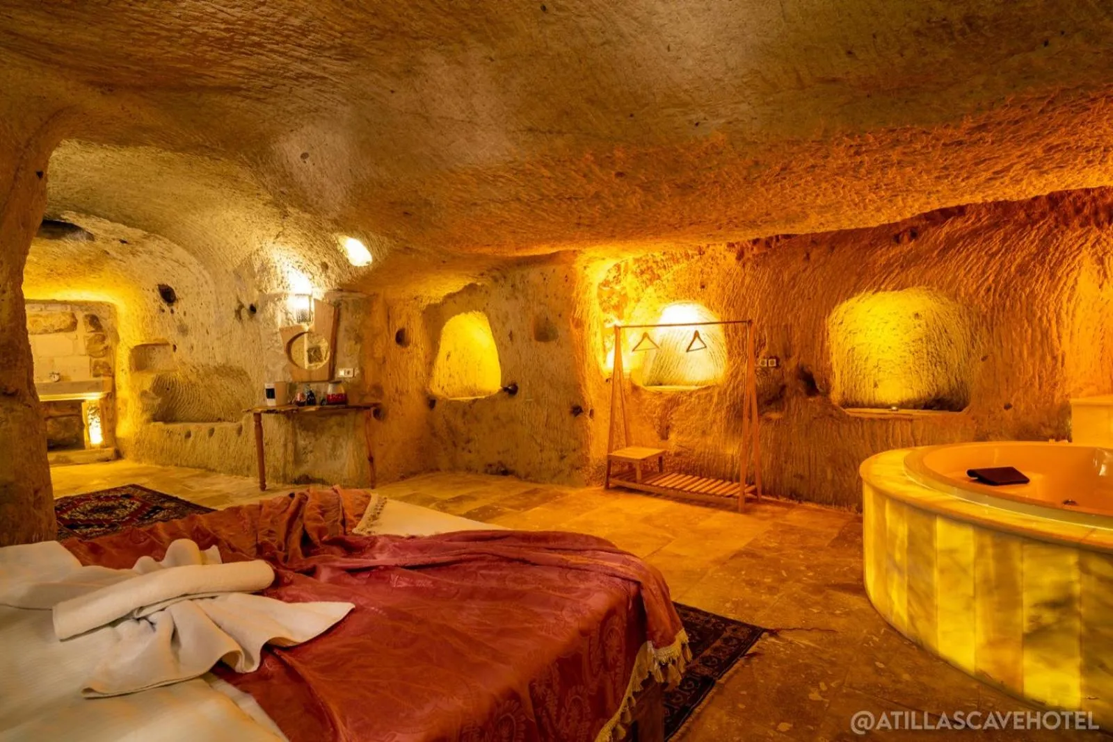 Bed in Atilla's Cave Hotel