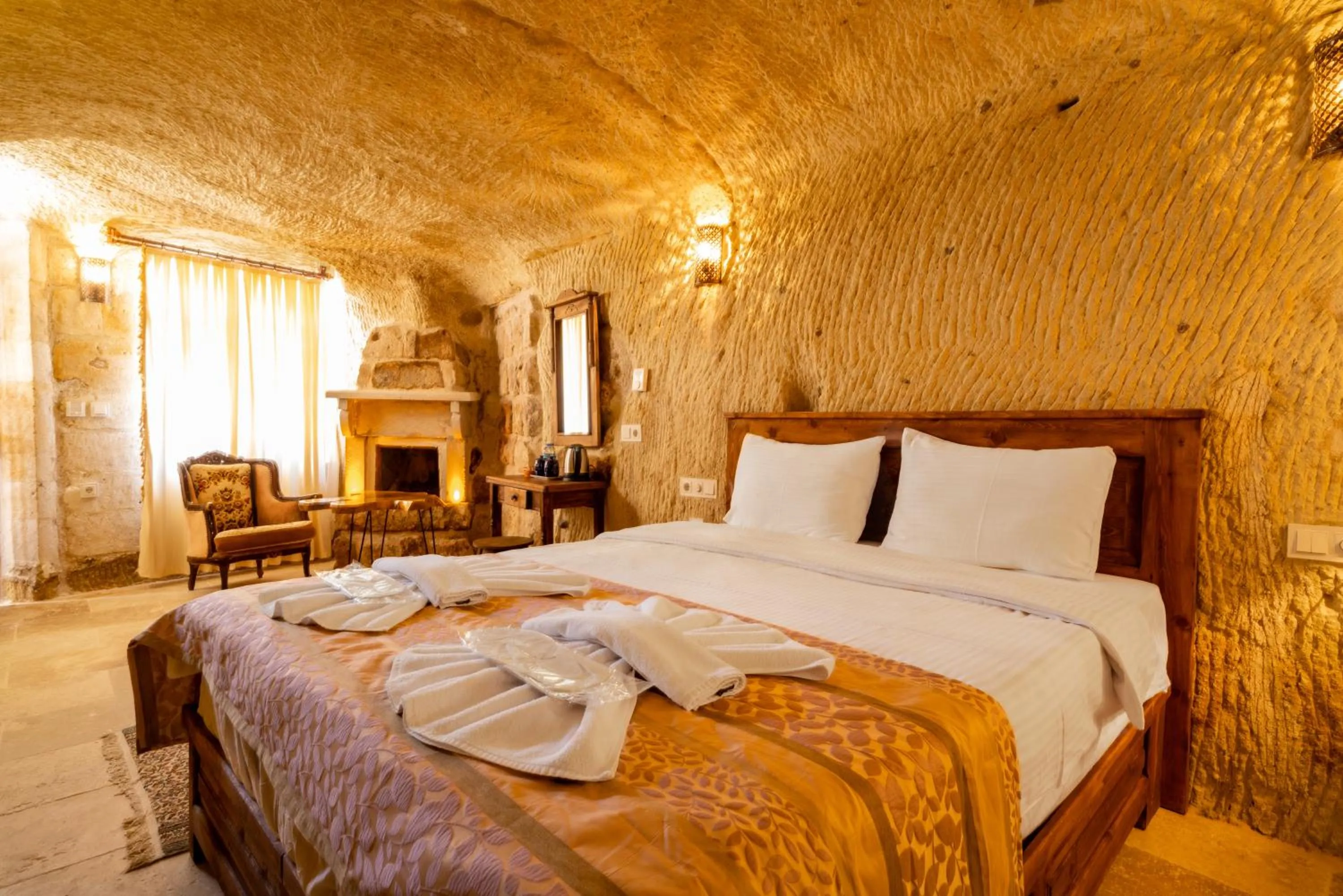 Bed in Atilla's Cave Hotel