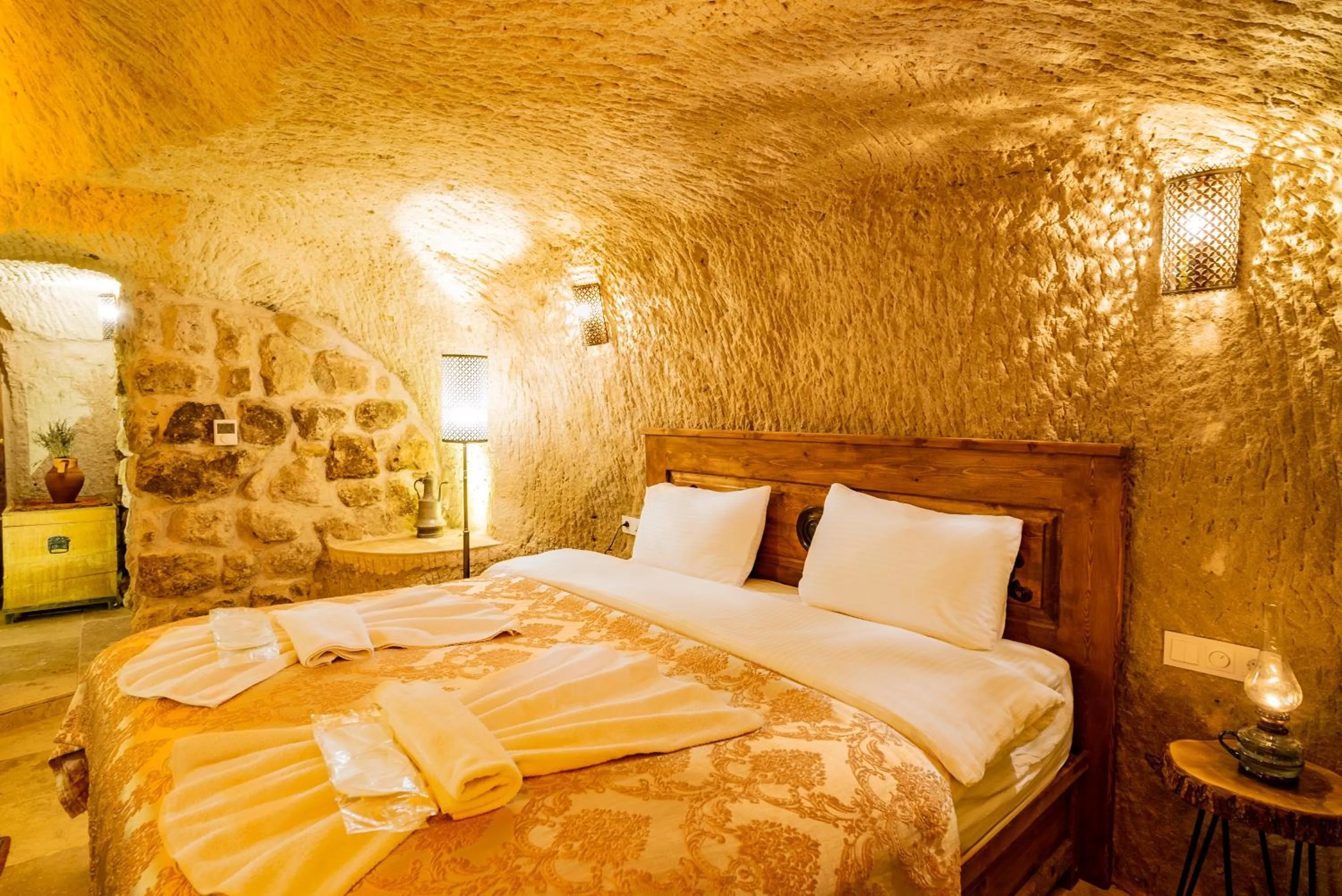 Bed in Atilla's Cave Hotel