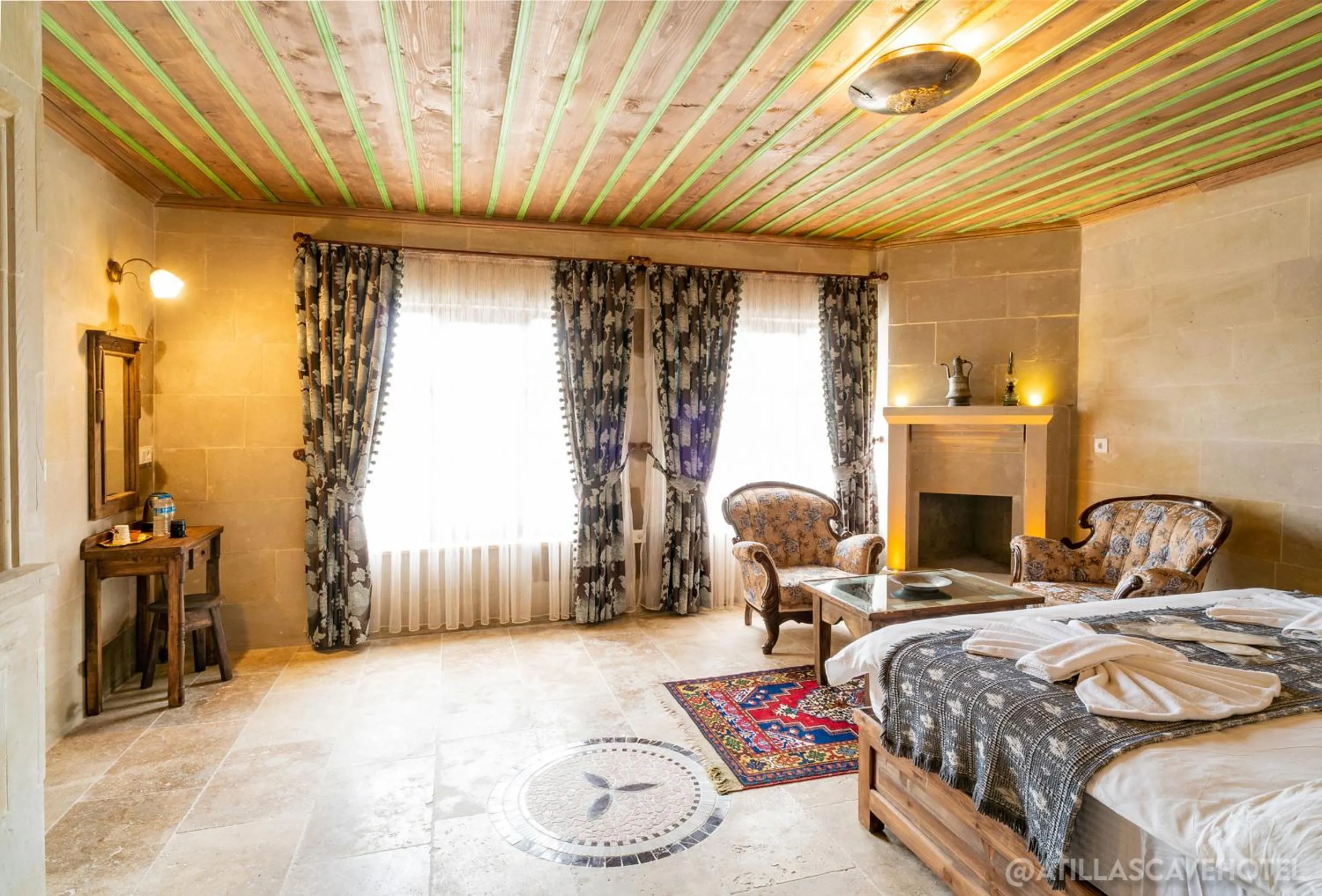 Bed in Atilla's Cave Hotel