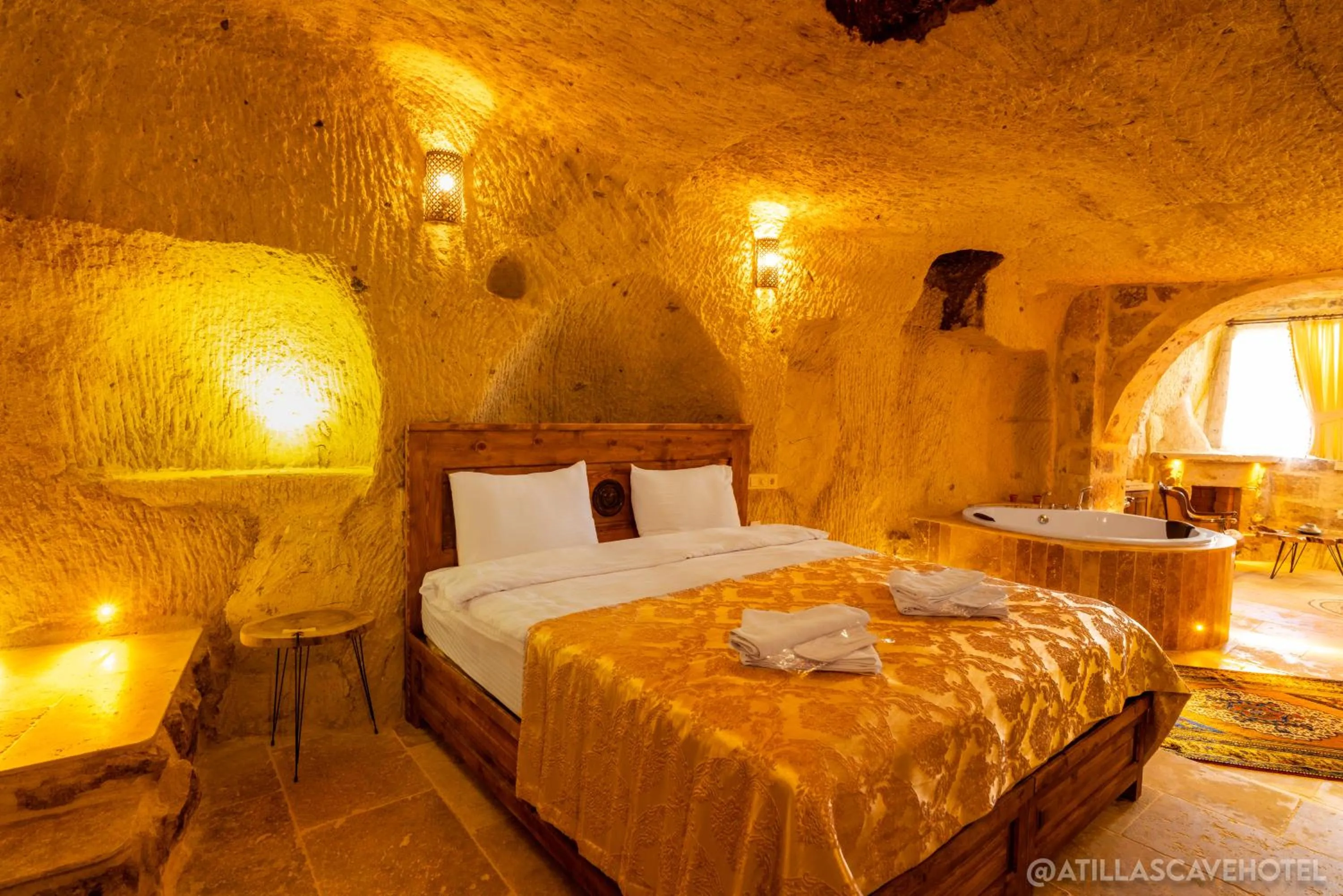 Bed in Atilla's Cave Hotel