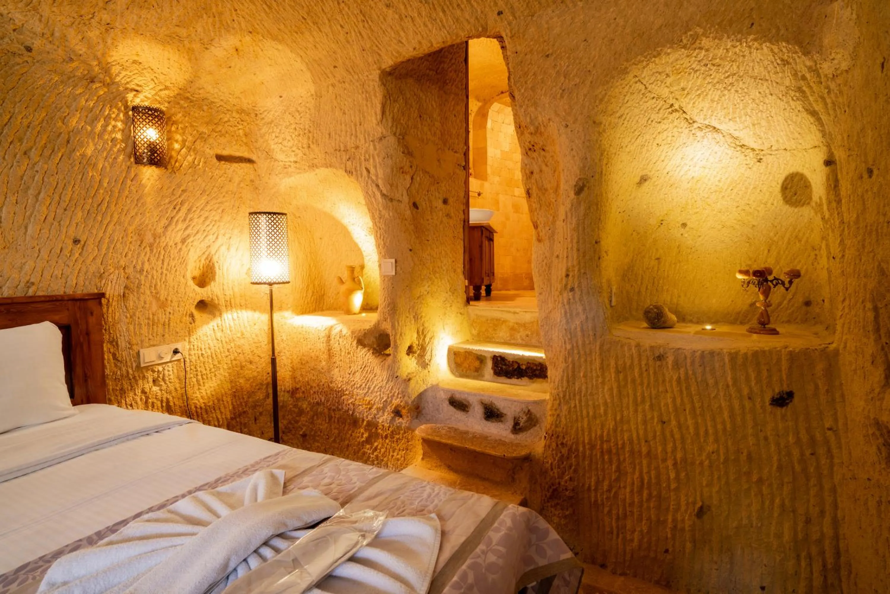 Bed in Atilla's Cave Hotel