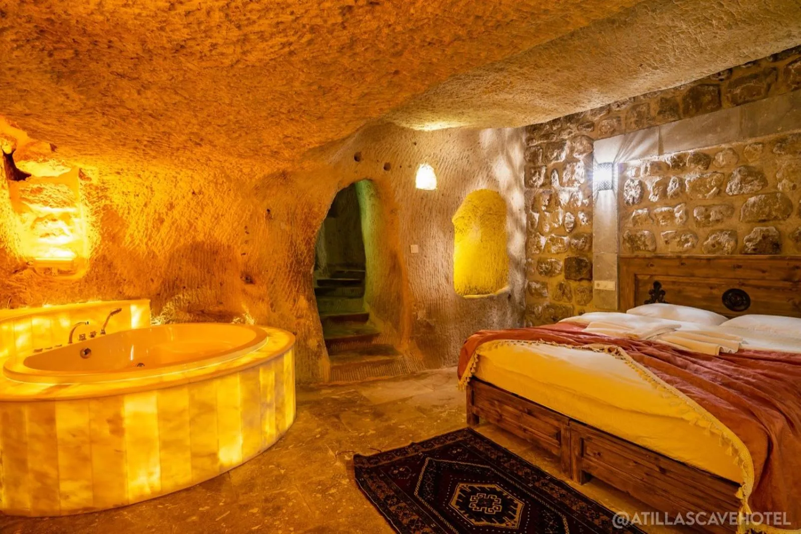 Bed in Atilla's Cave Hotel