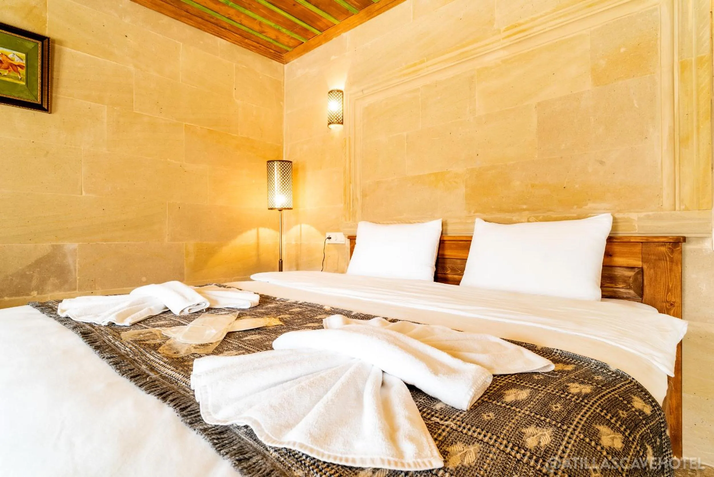 Bed in Atilla's Cave Hotel