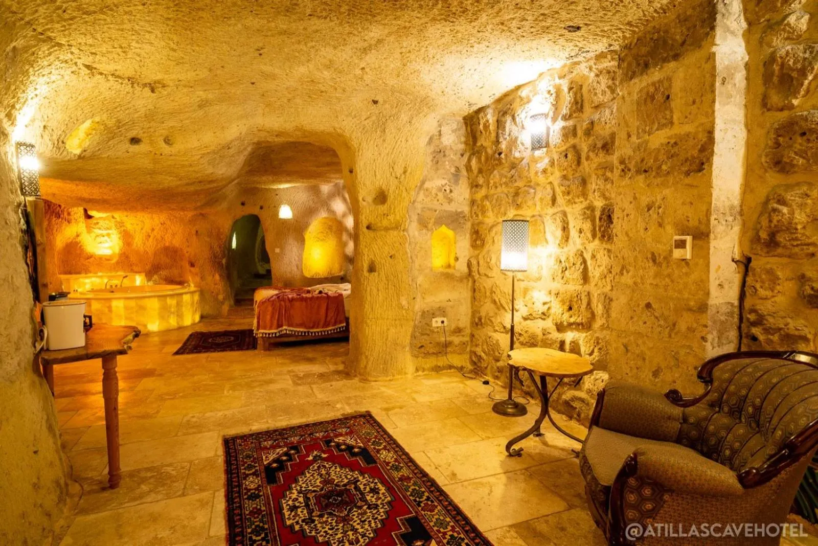 Bed in Atilla's Cave Hotel