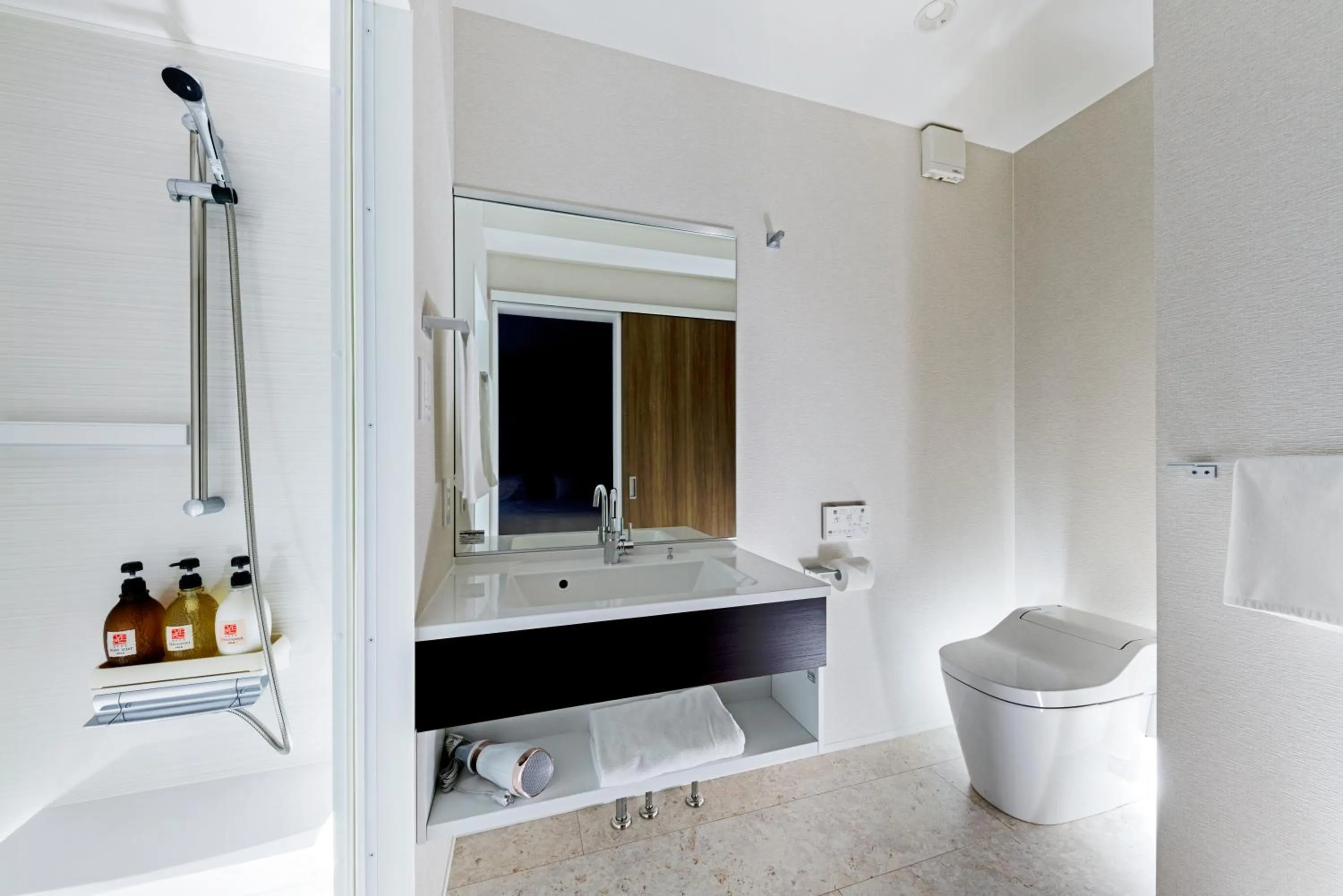 Shower in Grey Wolf Chalet by Hakuba White Fox Company