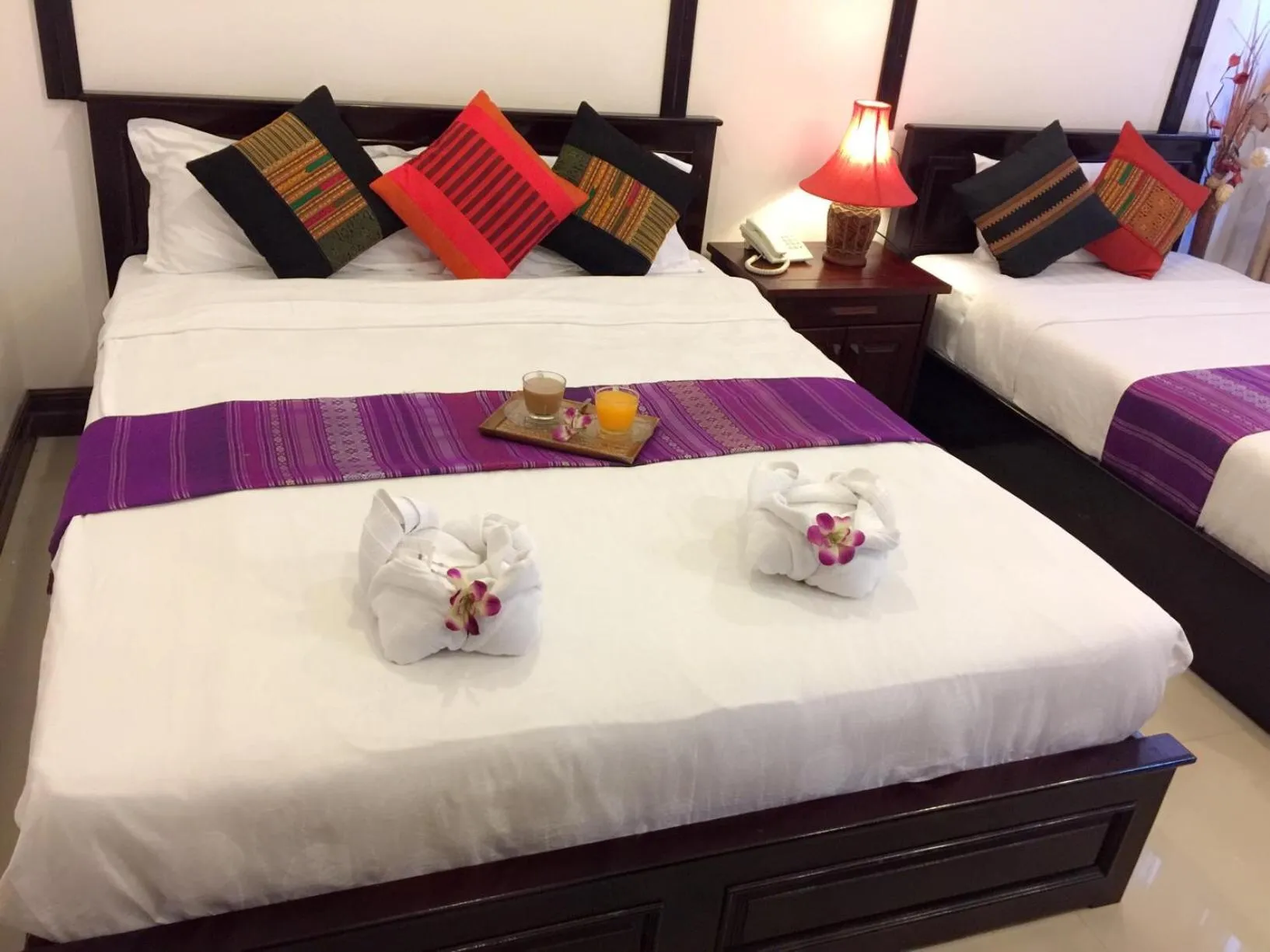 Bed in Vientiane SP Hotel