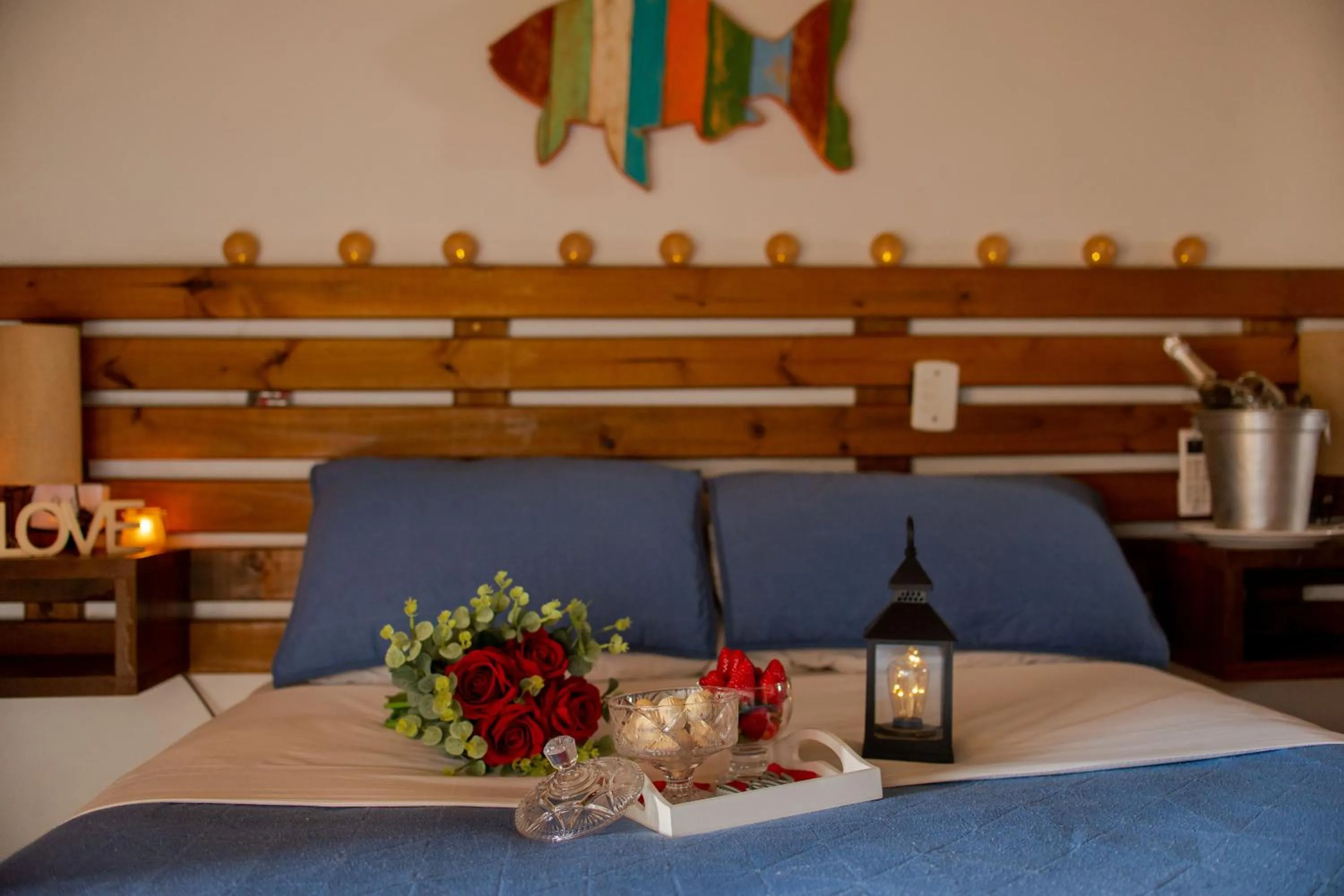 Decorative detail, Bed in Pousada Cabanas Kaia Lua
