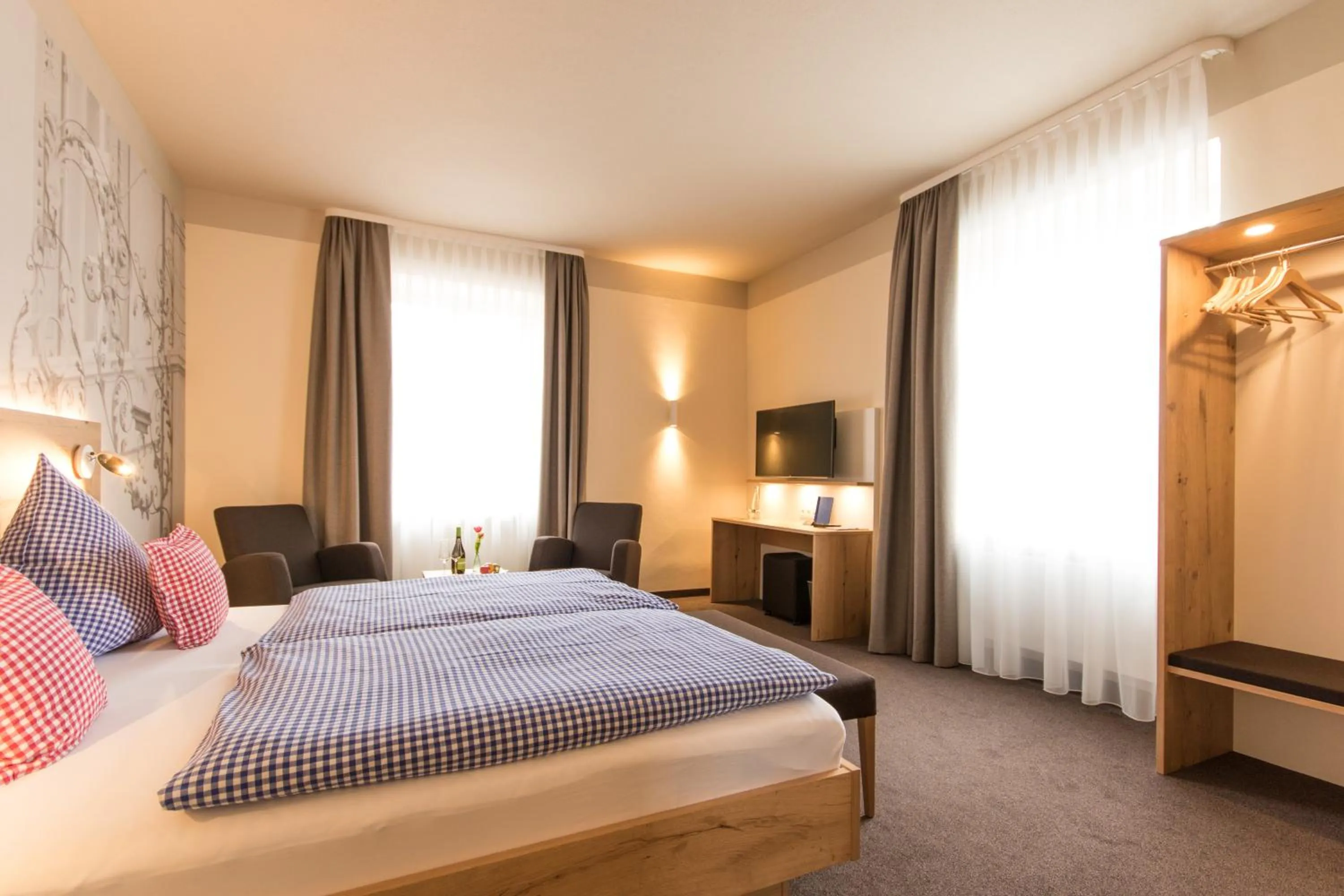 Photo of the whole room, Bed in Posthorn