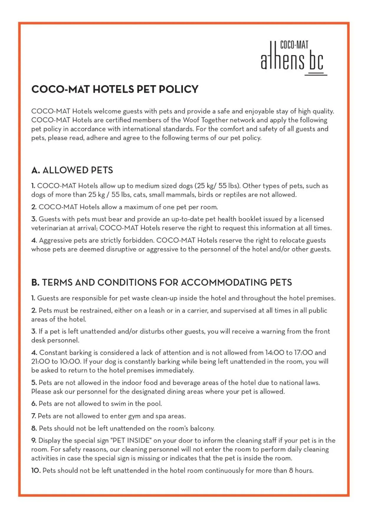 Certificate/Award in Coco-mat Athens BC