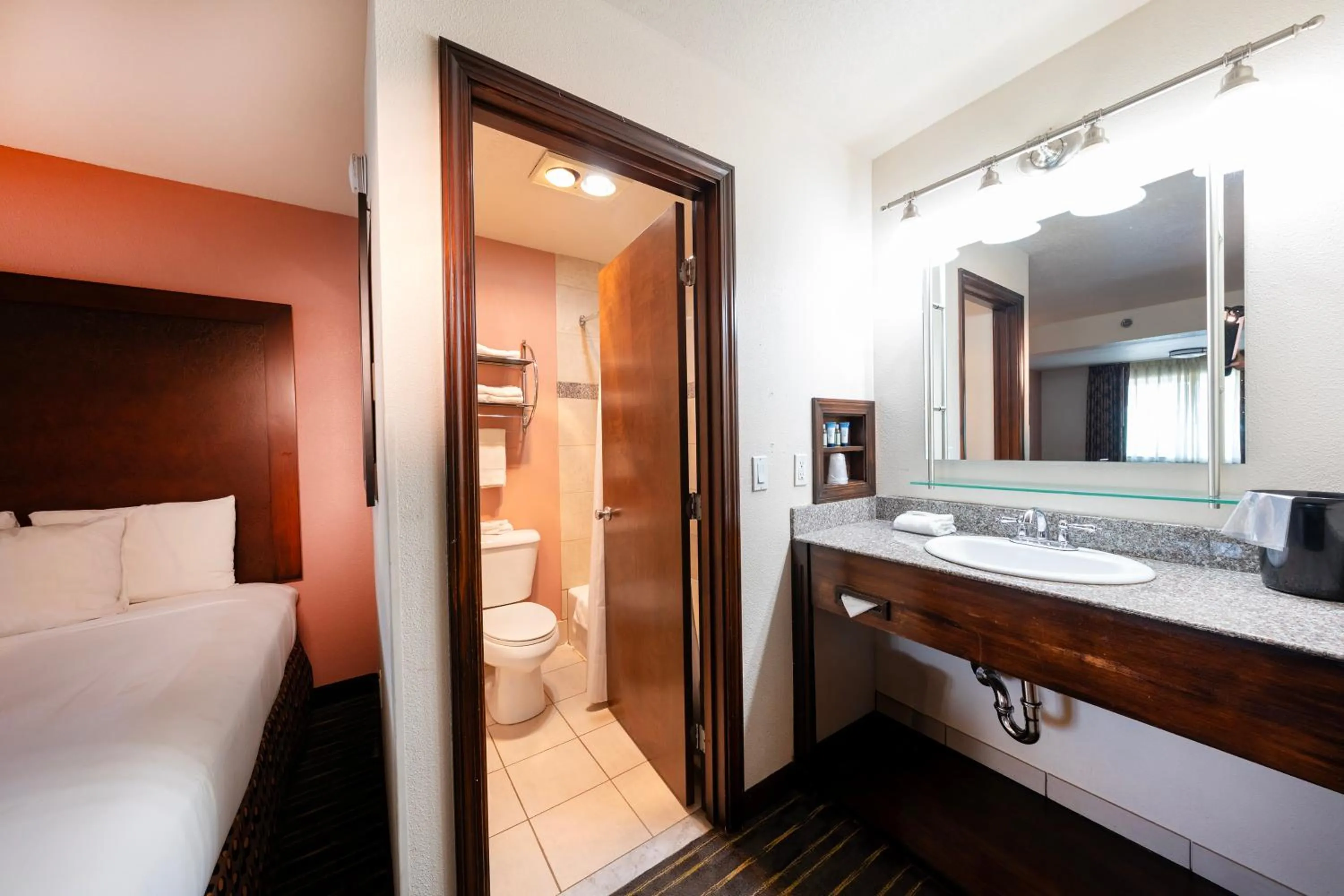 Bathroom, Bed in District Hotel by OYO Portland Convention Center