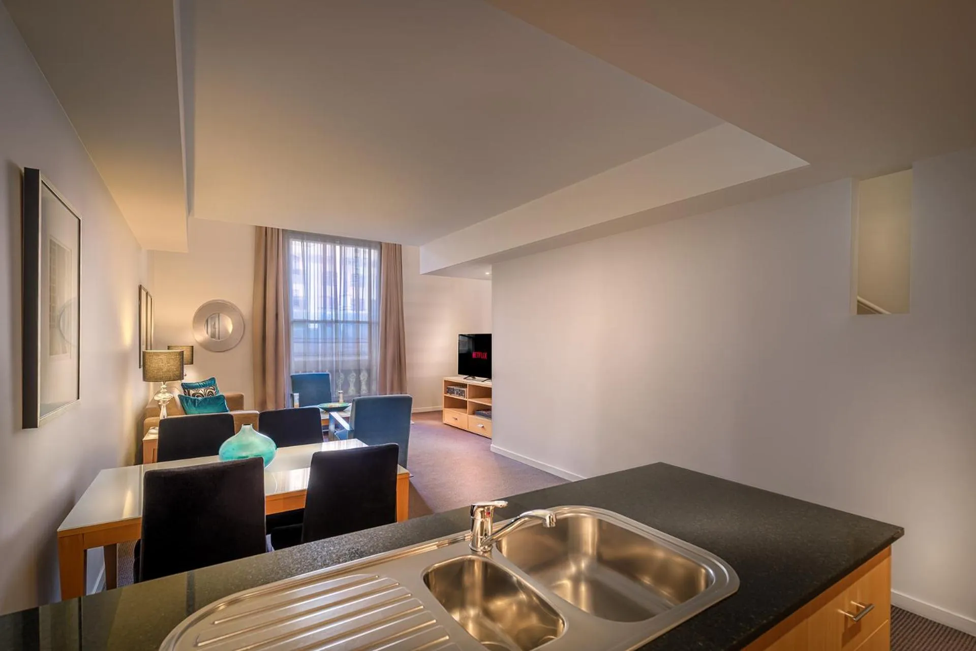 Kitchen or kitchenette, Bed in Treasury on Collins Melbourne