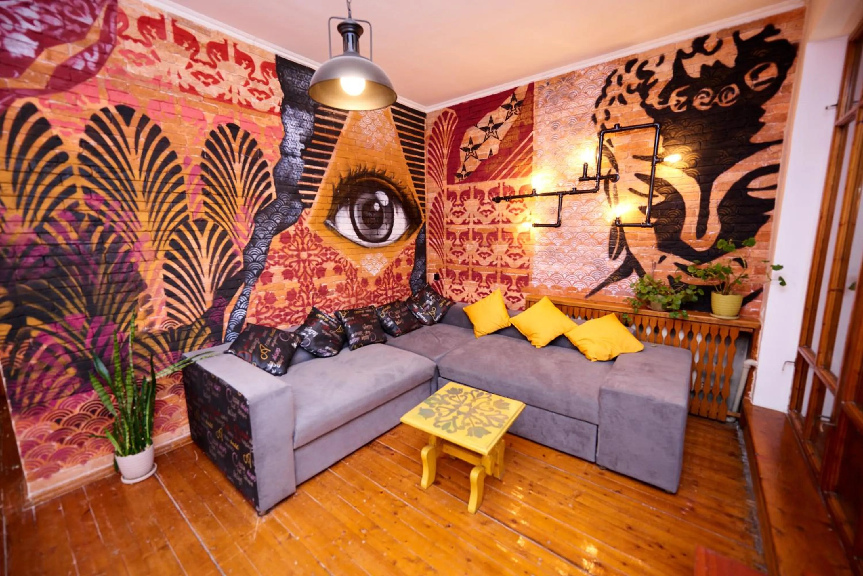 Living room in Wanderlust Hostel