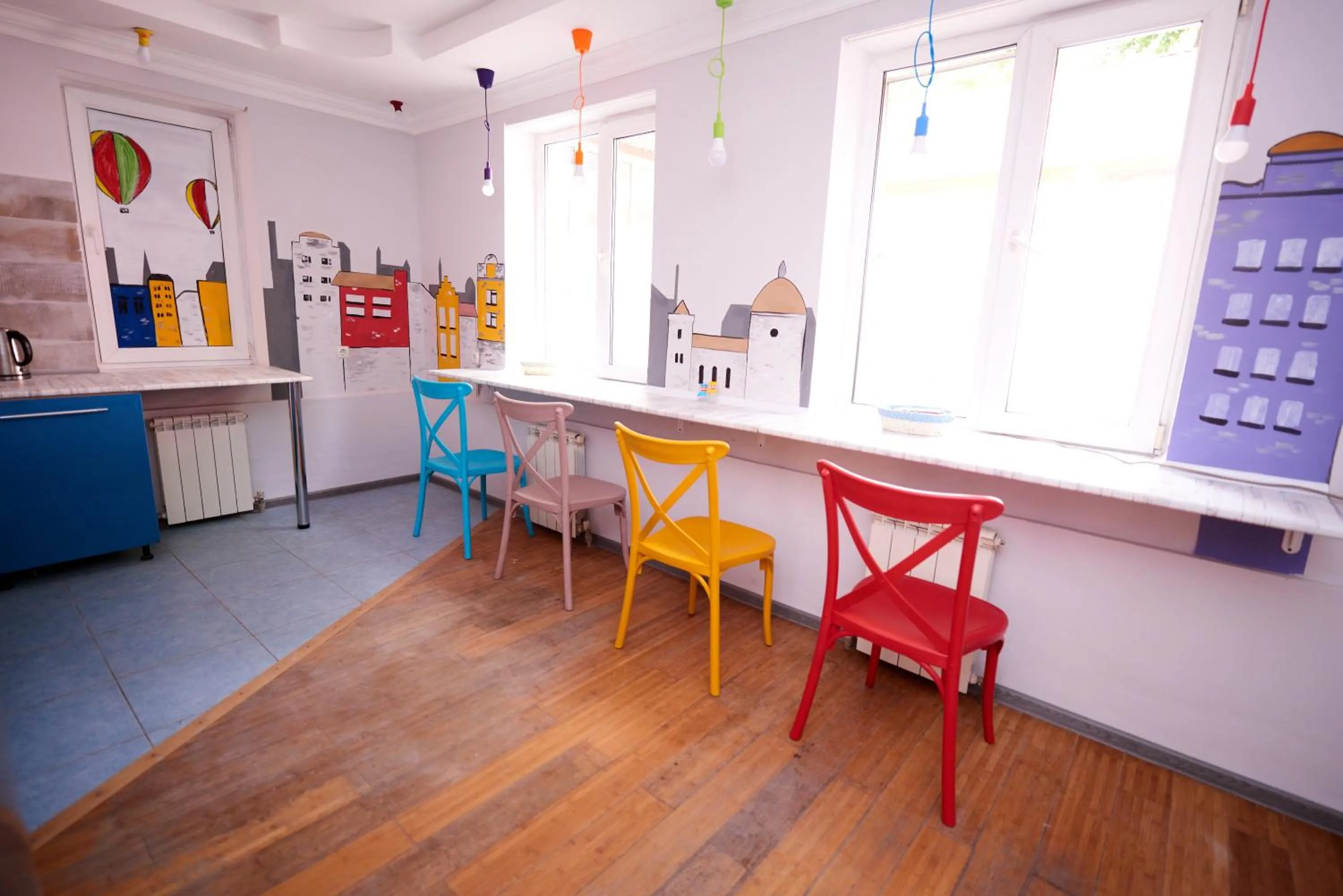 Dining area in Wanderlust Hostel