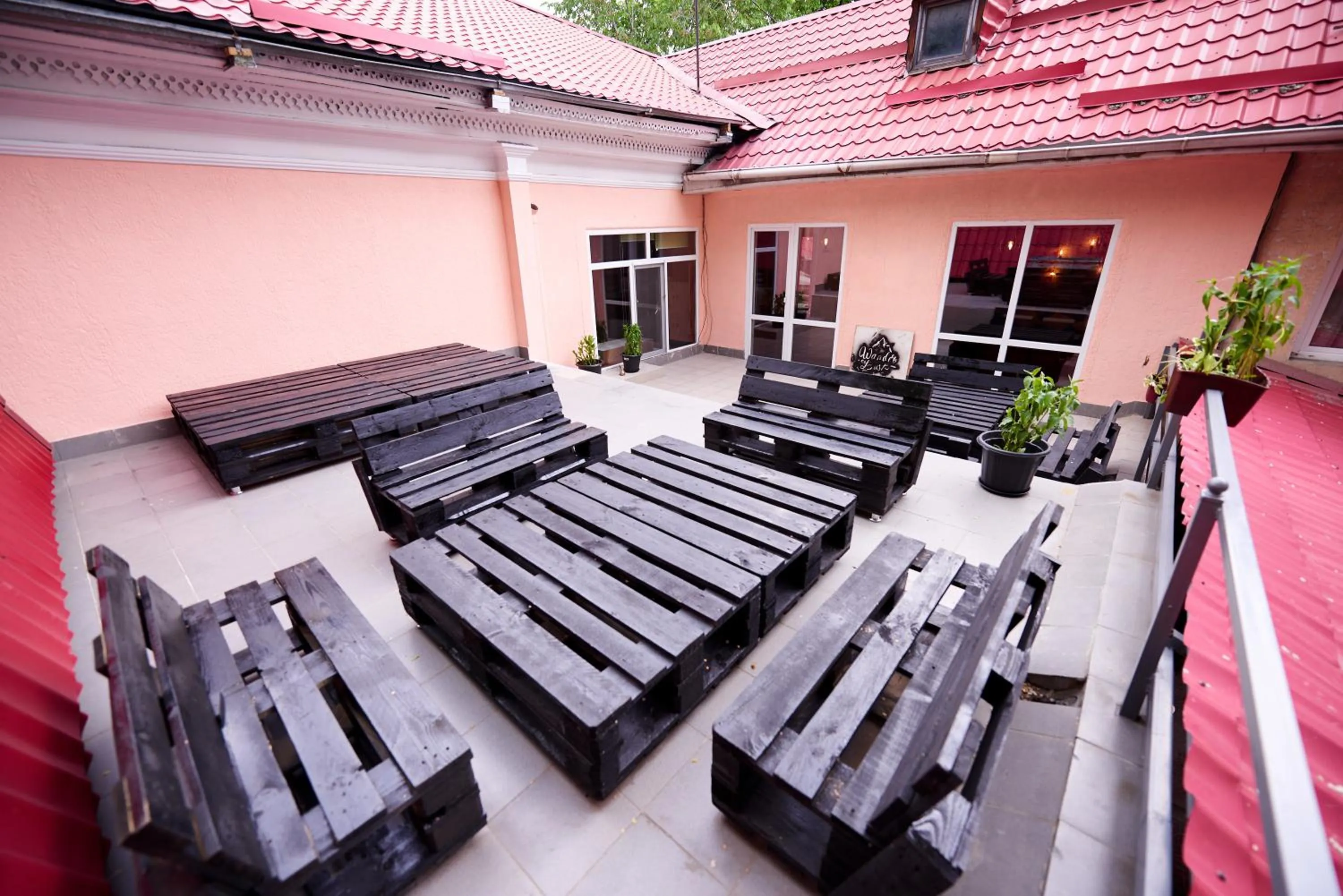 Patio in Wanderlust Hostel