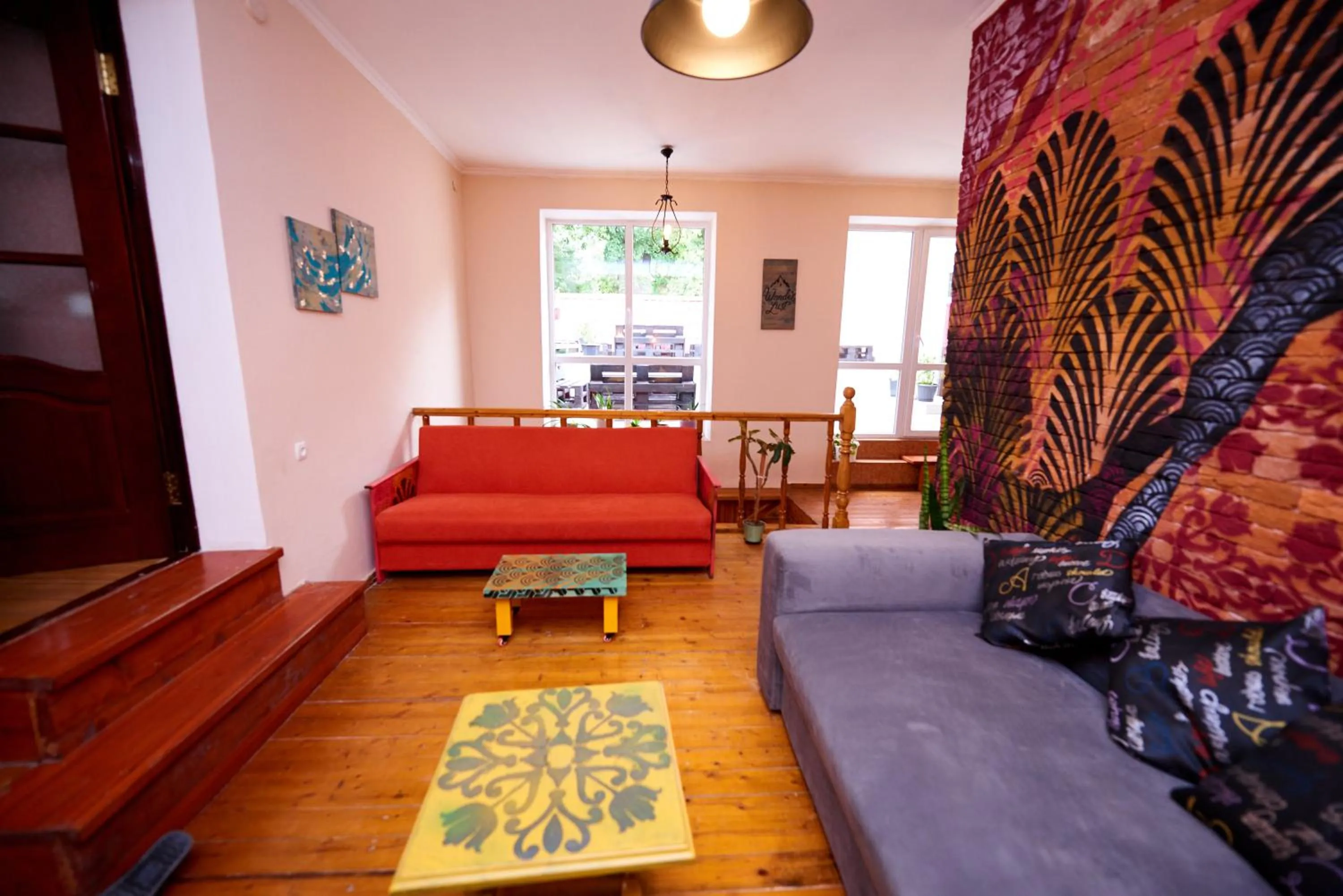 Living room in Wanderlust Hostel
