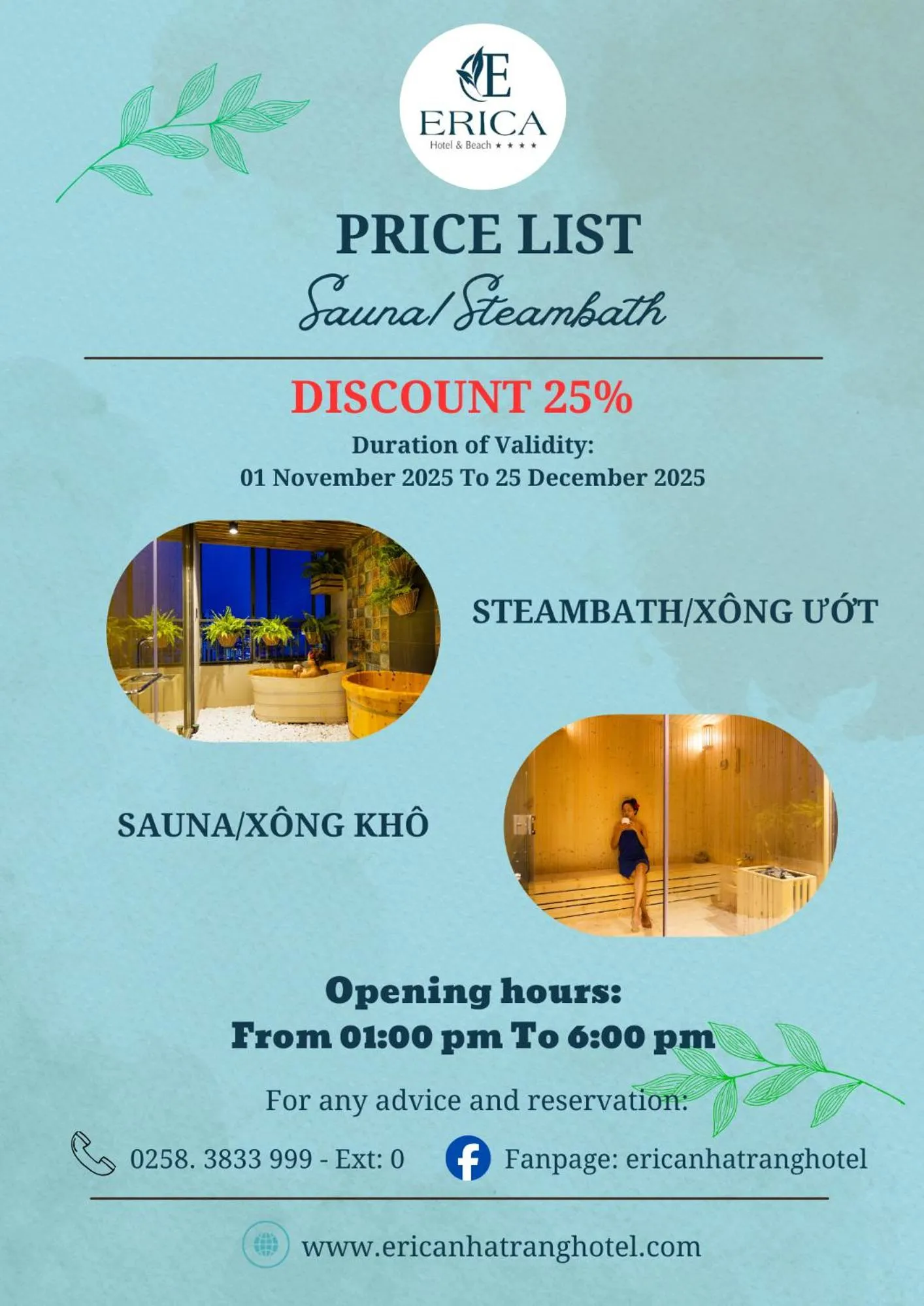 Sauna in Erica Nha Trang Hotel