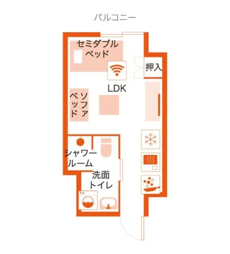 Floor plan in Apartment Hotel Ecott