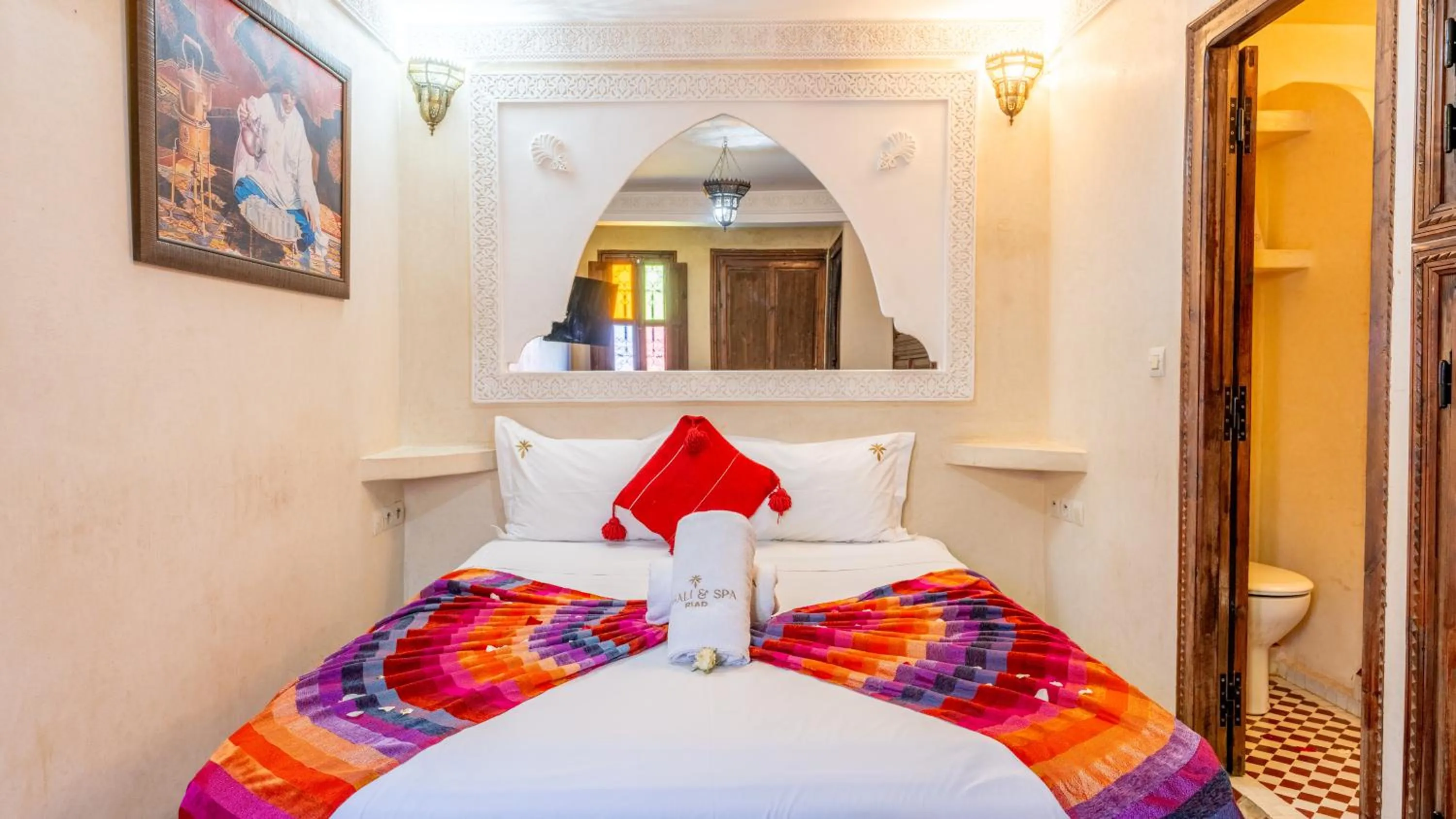 Bed in Riad Ghali Hotel & SPA