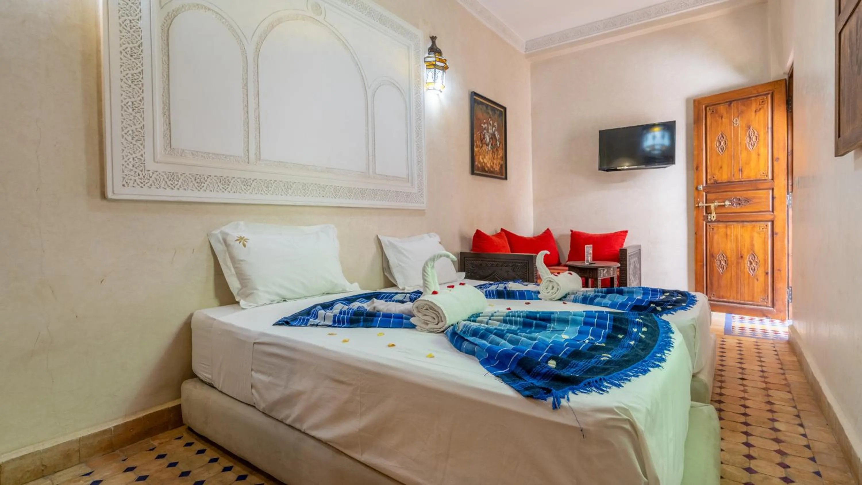 Bed in Riad Ghali Hotel & SPA
