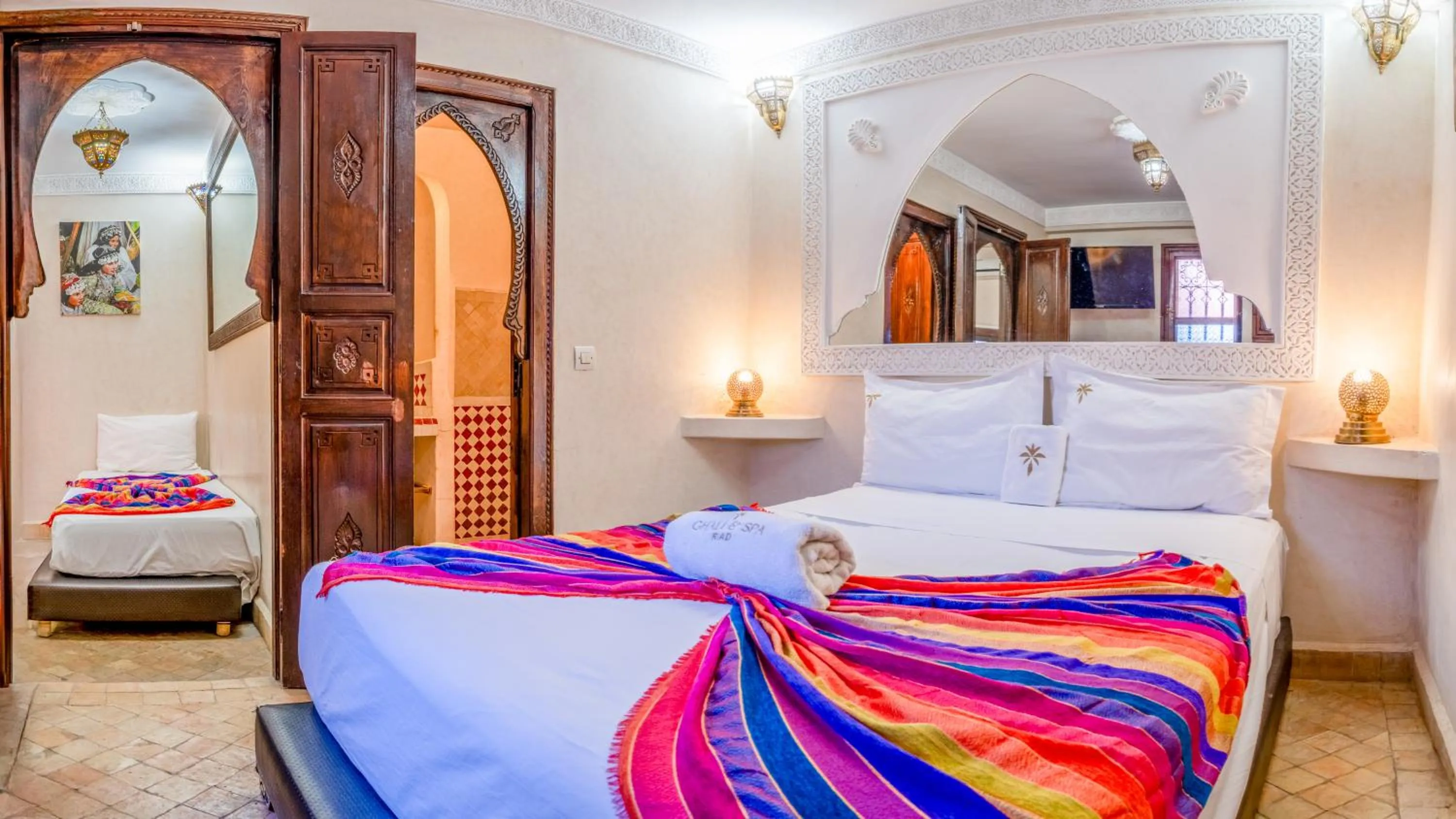 Bed in Riad Ghali Hotel & SPA