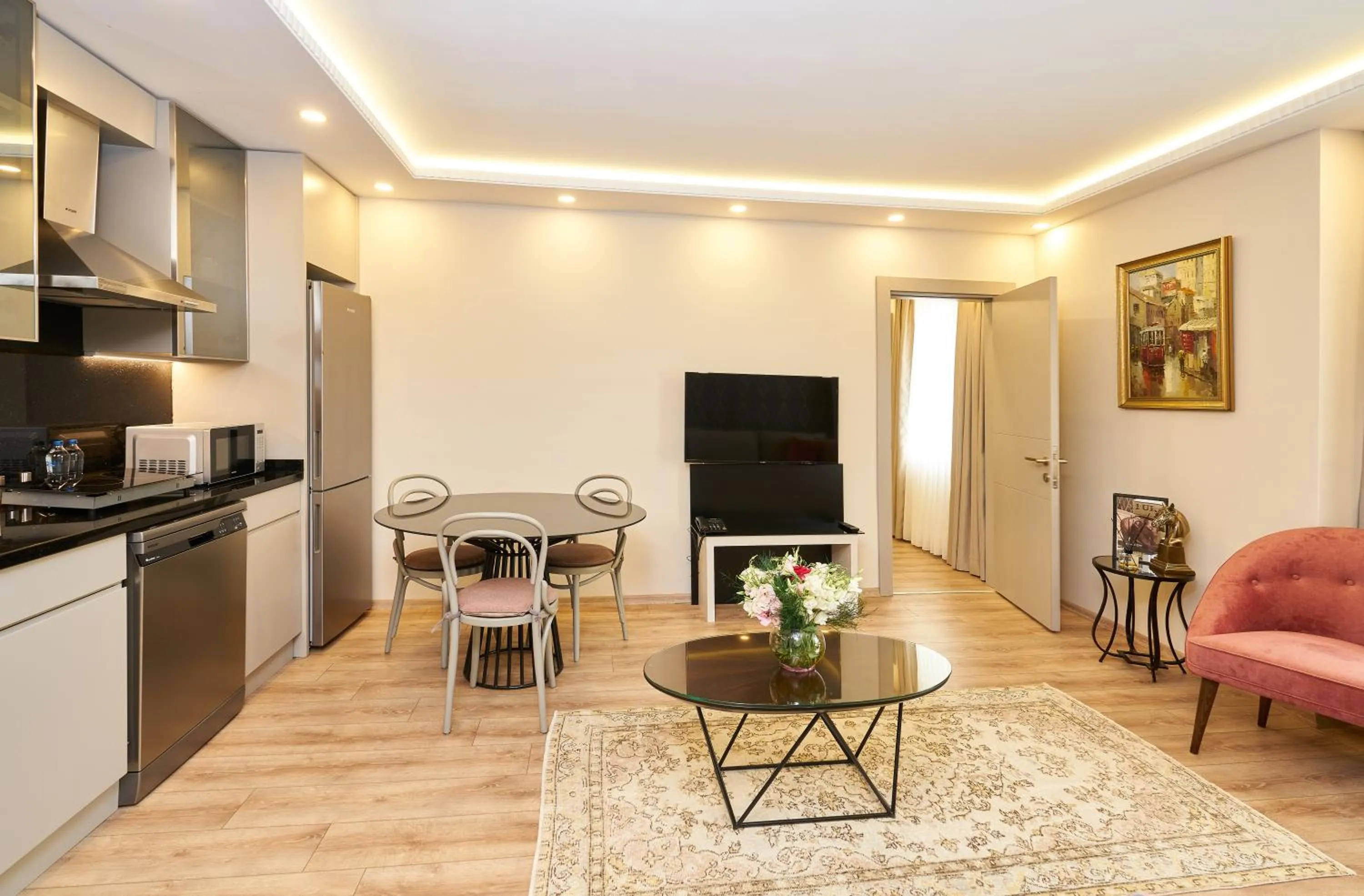 Seating area in All Seasons Suites