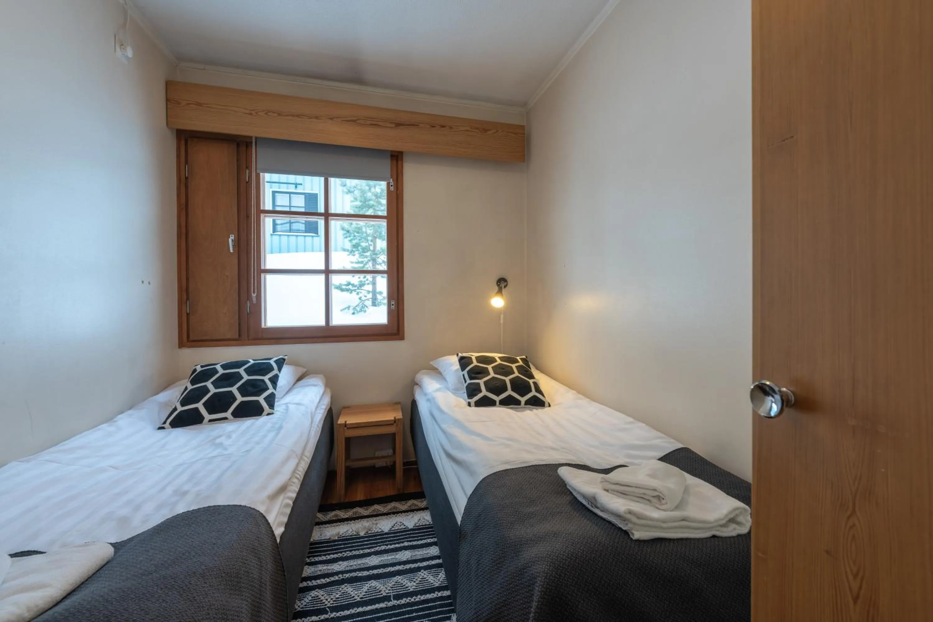 Bed in Kuukkeli Apartments Saarisatu ja Urupää