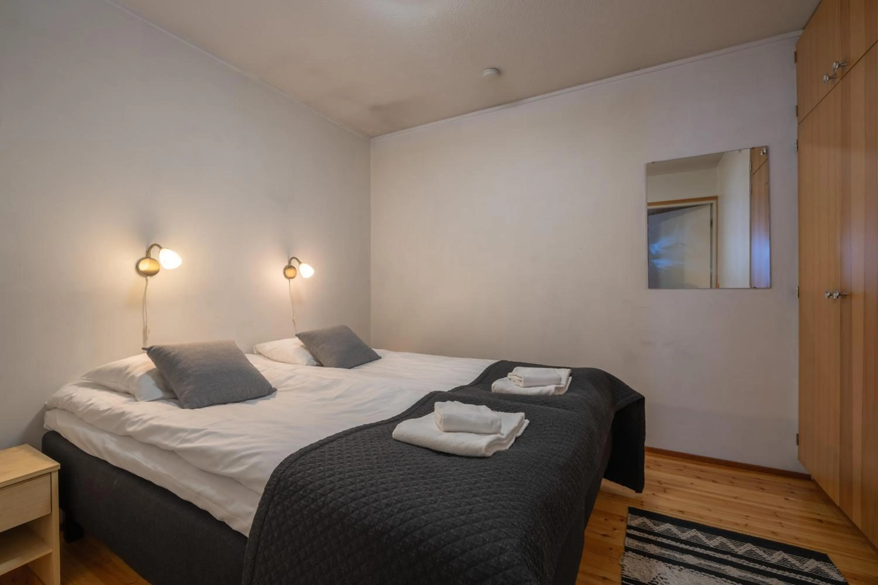 Bed in Kuukkeli Apartments Saarisatu ja Urupää