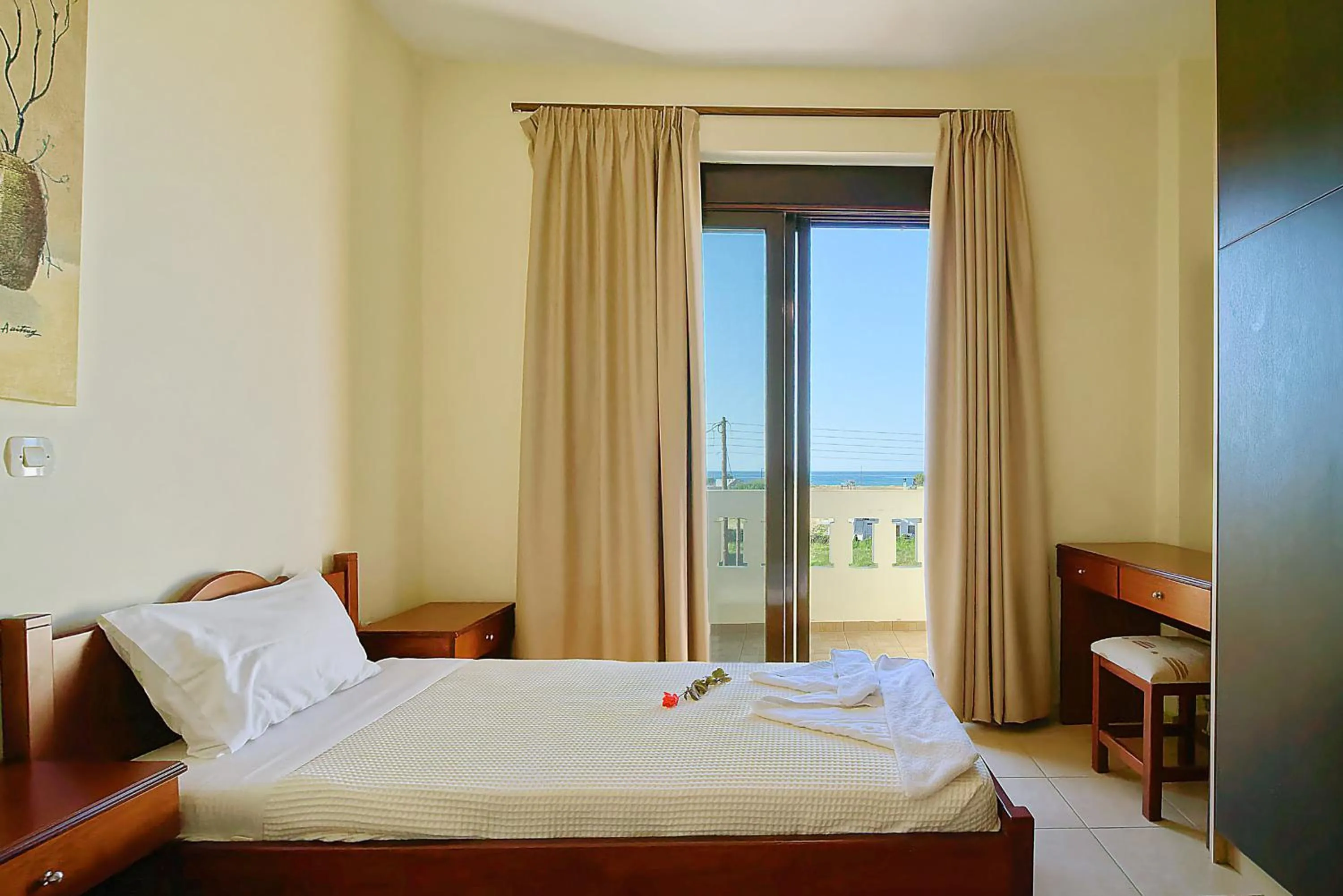 Bedroom, Bed in Villa Gereoudis Apartments with Sea View & Pool