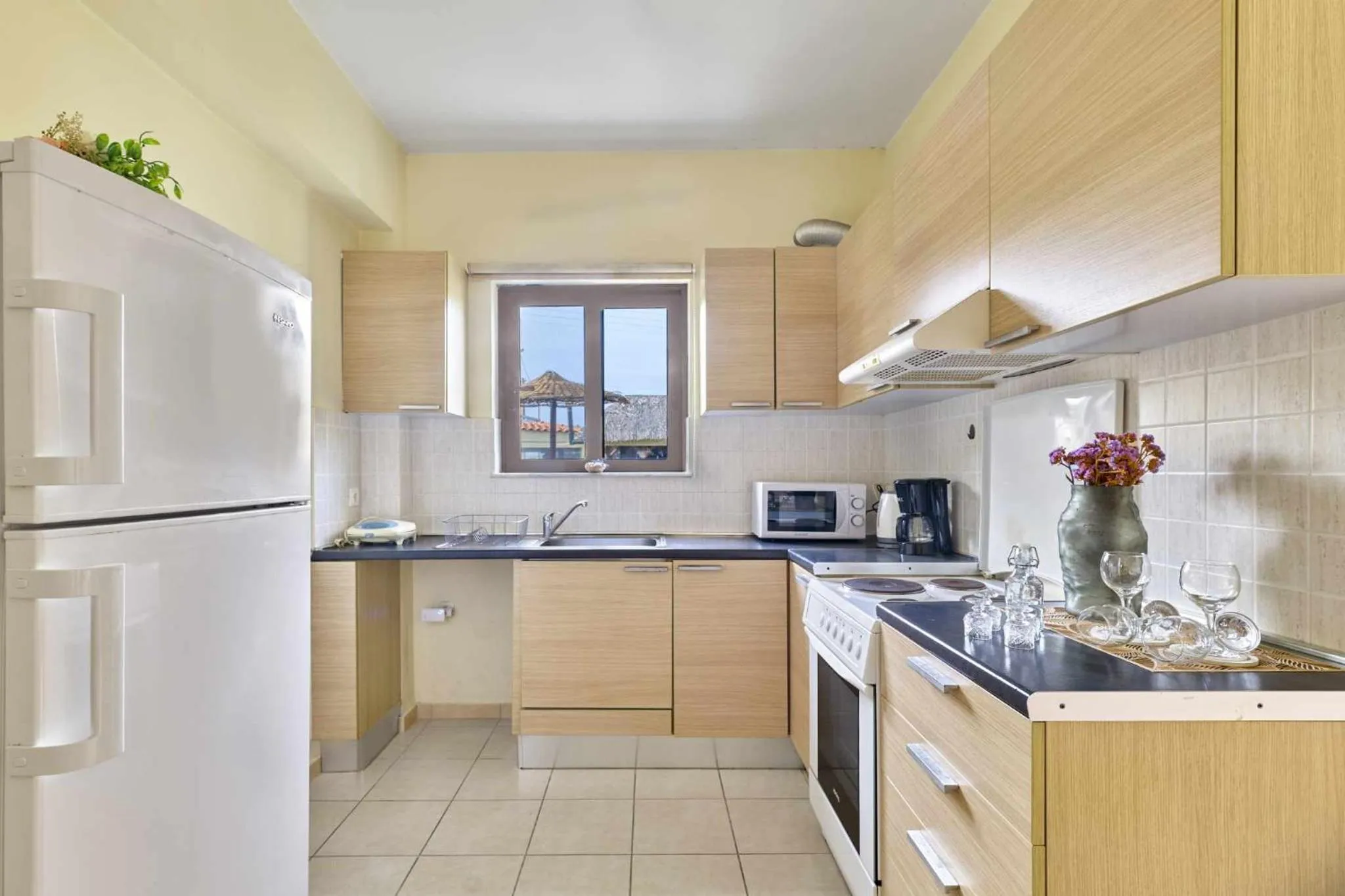 Kitchen or kitchenette in Villa Gereoudis Apartments with Sea View & Pool