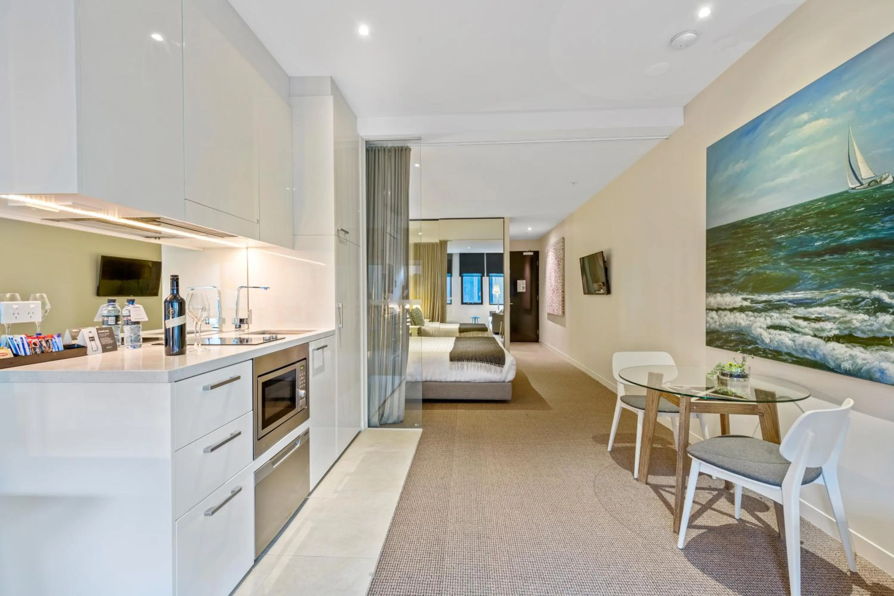 Living room, Bed in Quest Frankston on the Bay