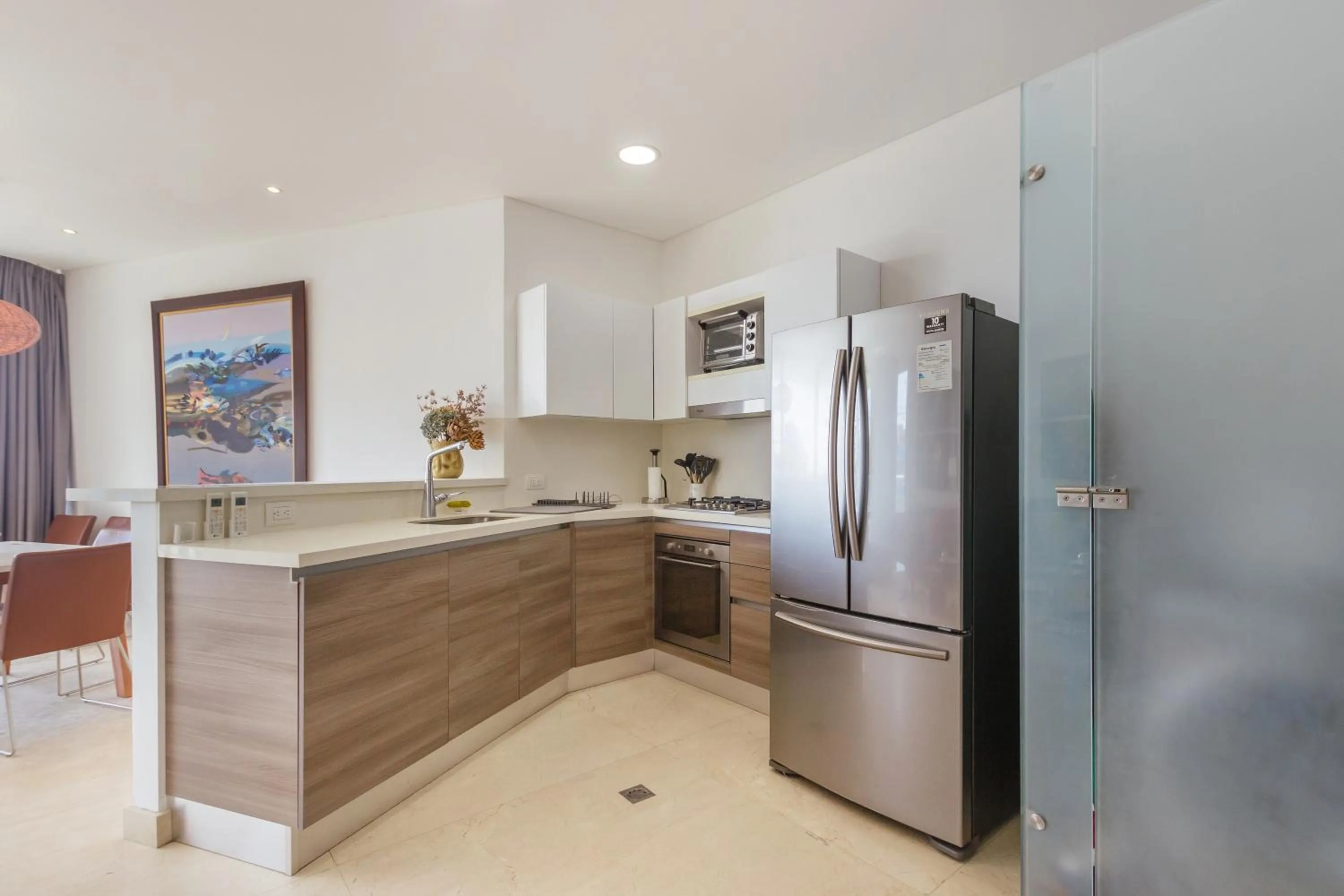 Kitchen or kitchenette in Grand Marina Suites Santa Marta